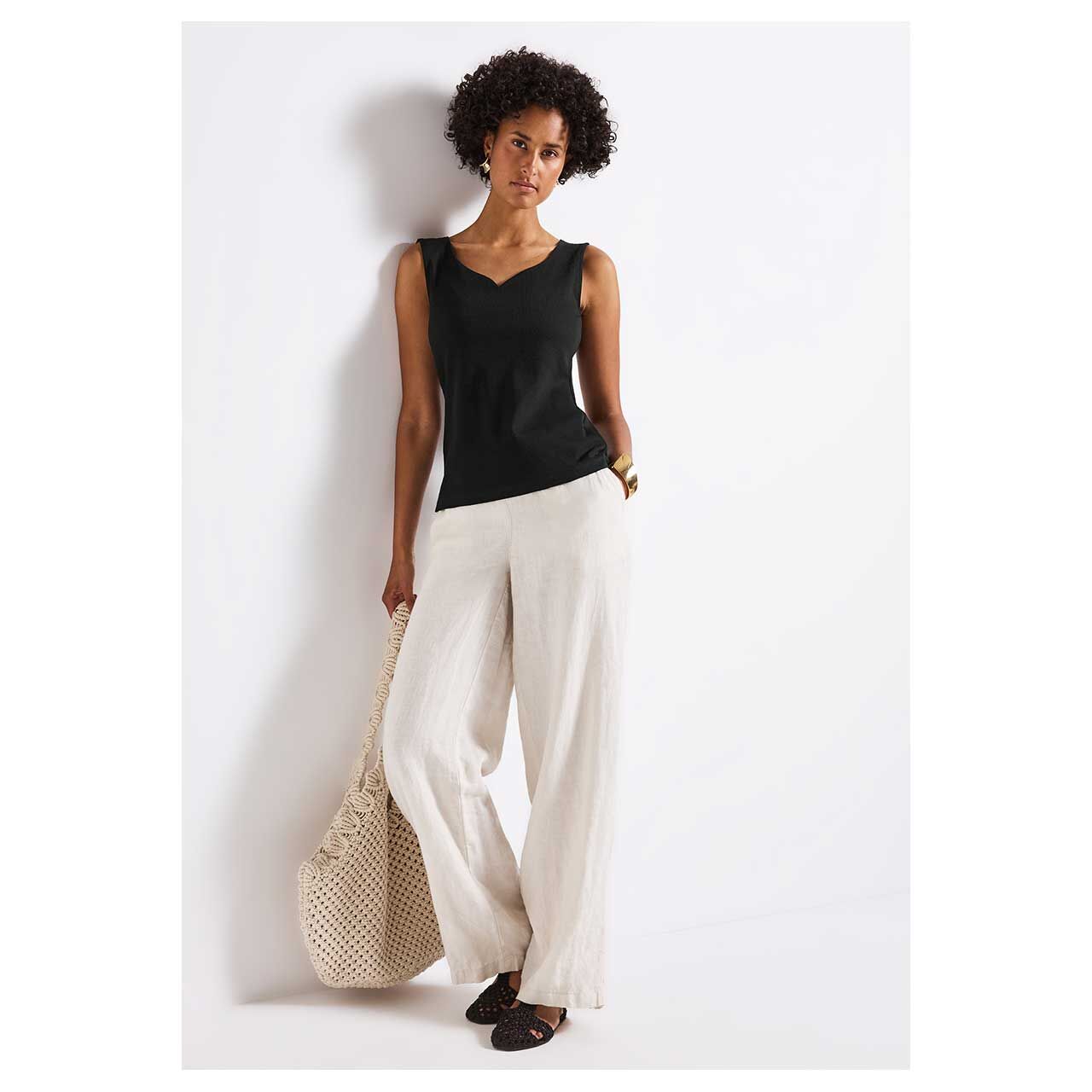Damen Top Gania von Street One in Schwarz mit der Farbnummer 10001, Vorderansicht