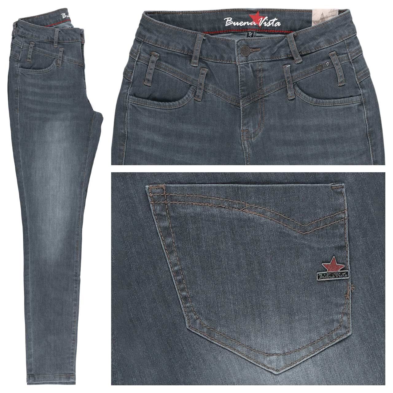 Buena Vista Florida Cropped Stretch Denim Ankle Jeans anthracite denim