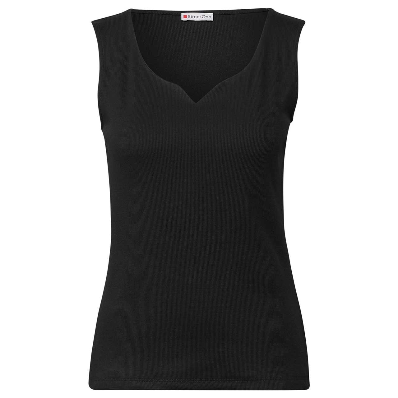 Damen Top Gania von Street One in Schwarz mit der Farbnummer 10001, Vorderansicht