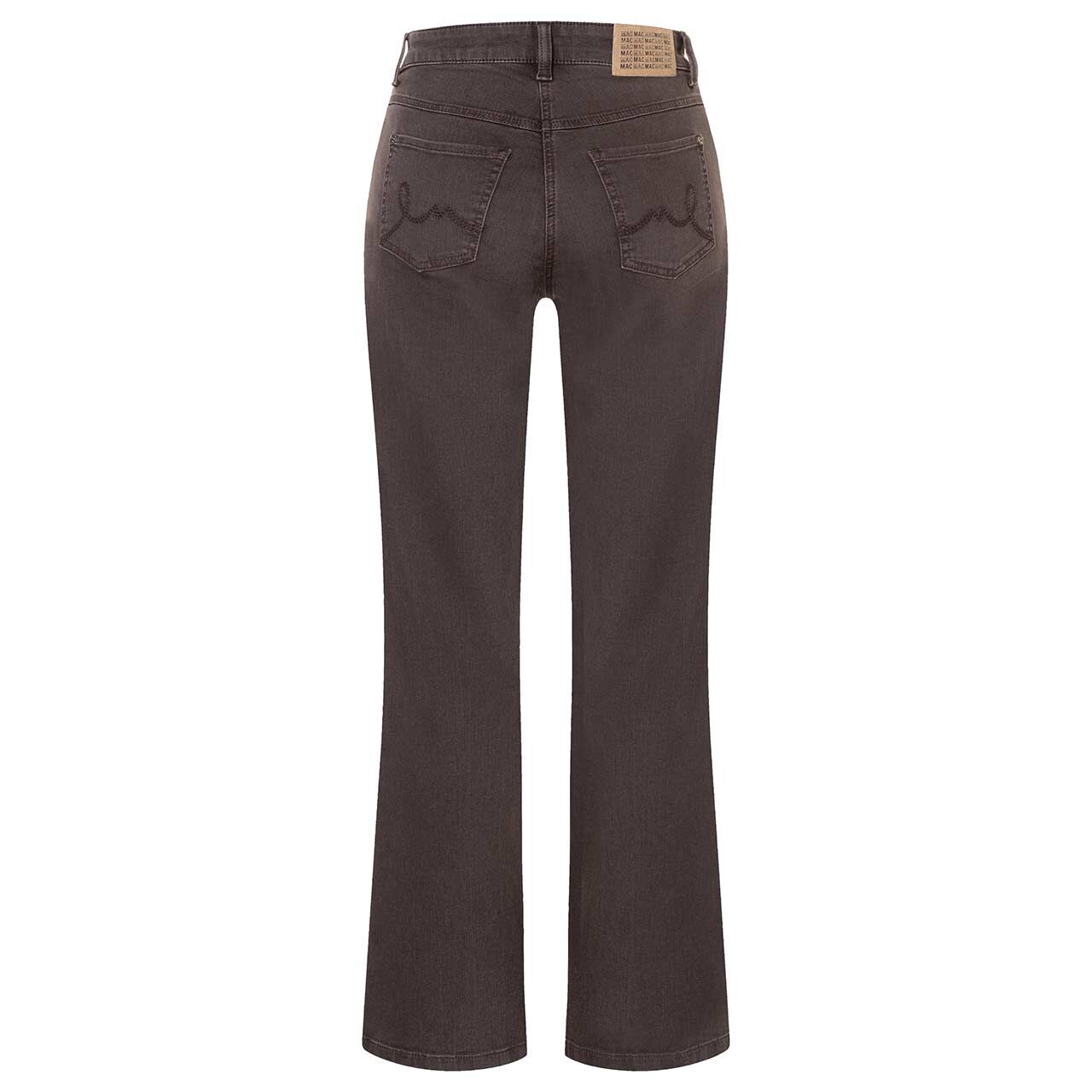 Stretch Damenjeans Laura von MAC in Dunklebraun verwaschen, Rückansicht