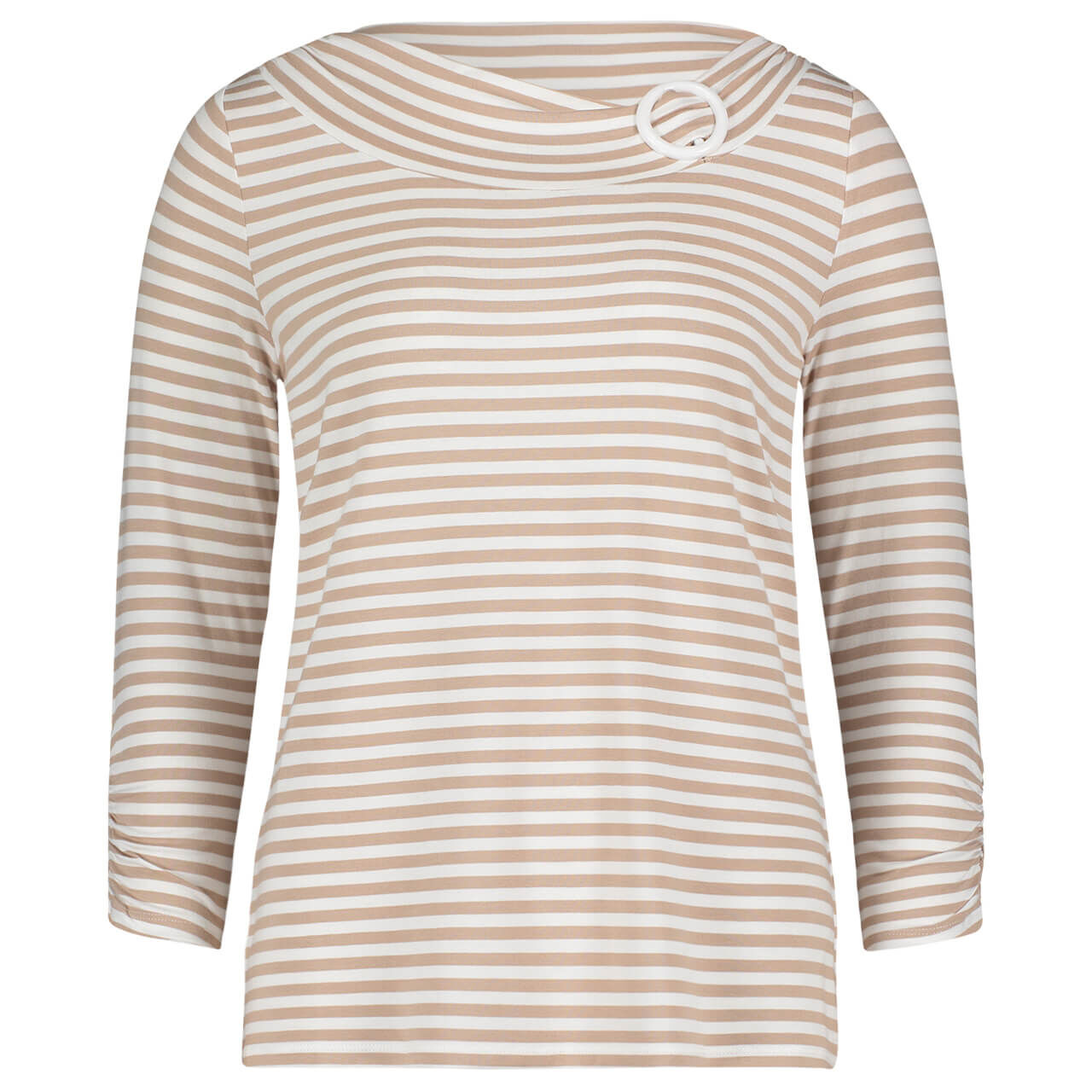 Betty Barclay 3/4 Arm Shirt camel cream stripes