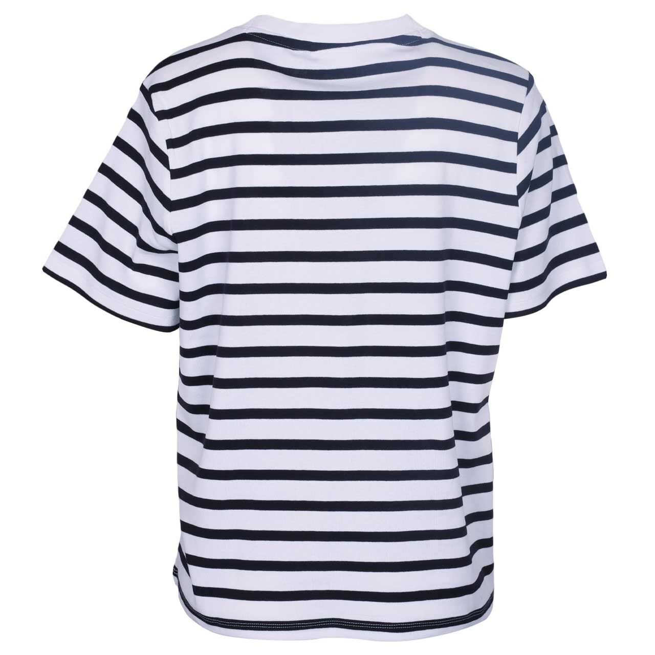 Damen T-Shirt von Comma in Dunkelblau gestreift, Rückansicht