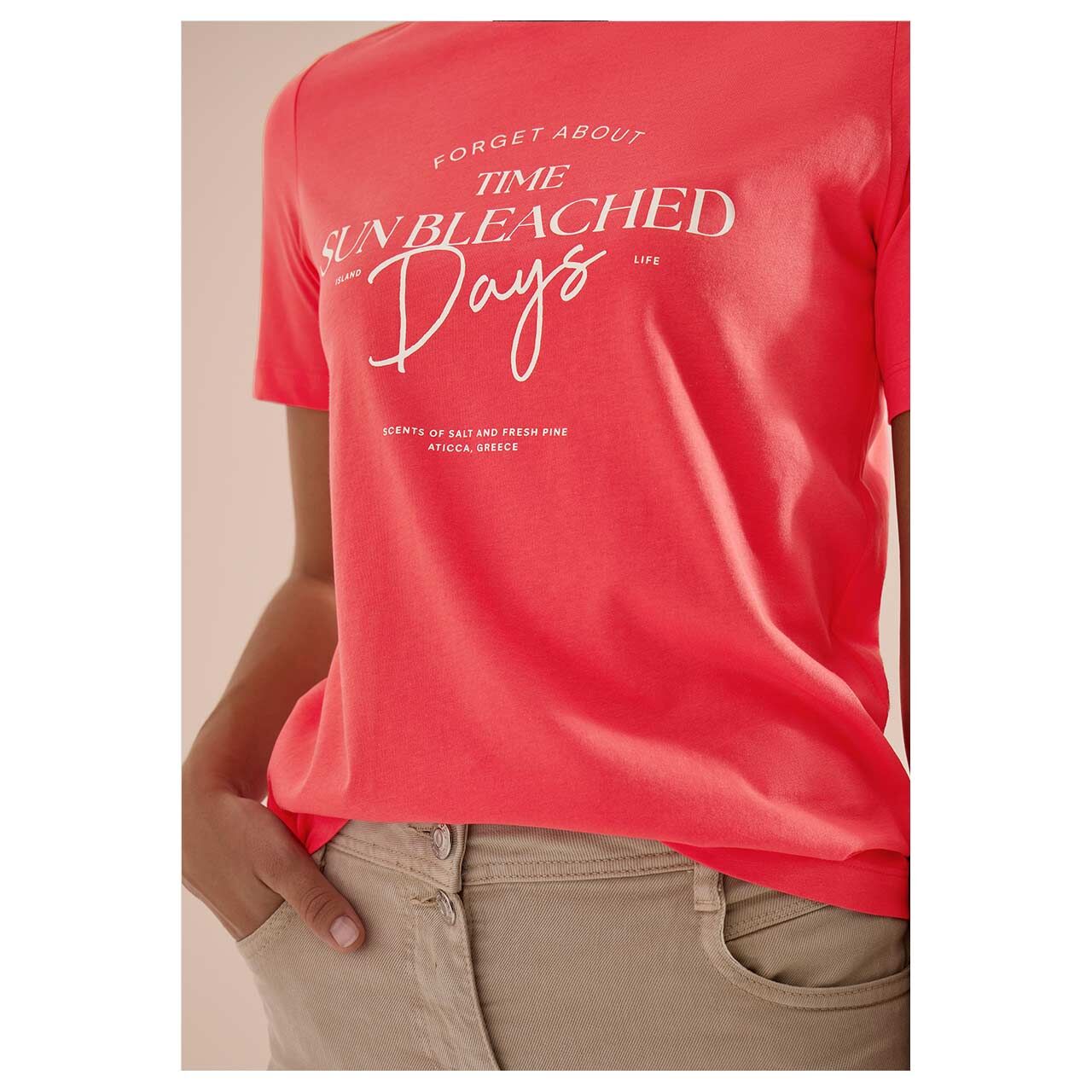 Cecil Damen T-Shirt Sun Bleached Days coral