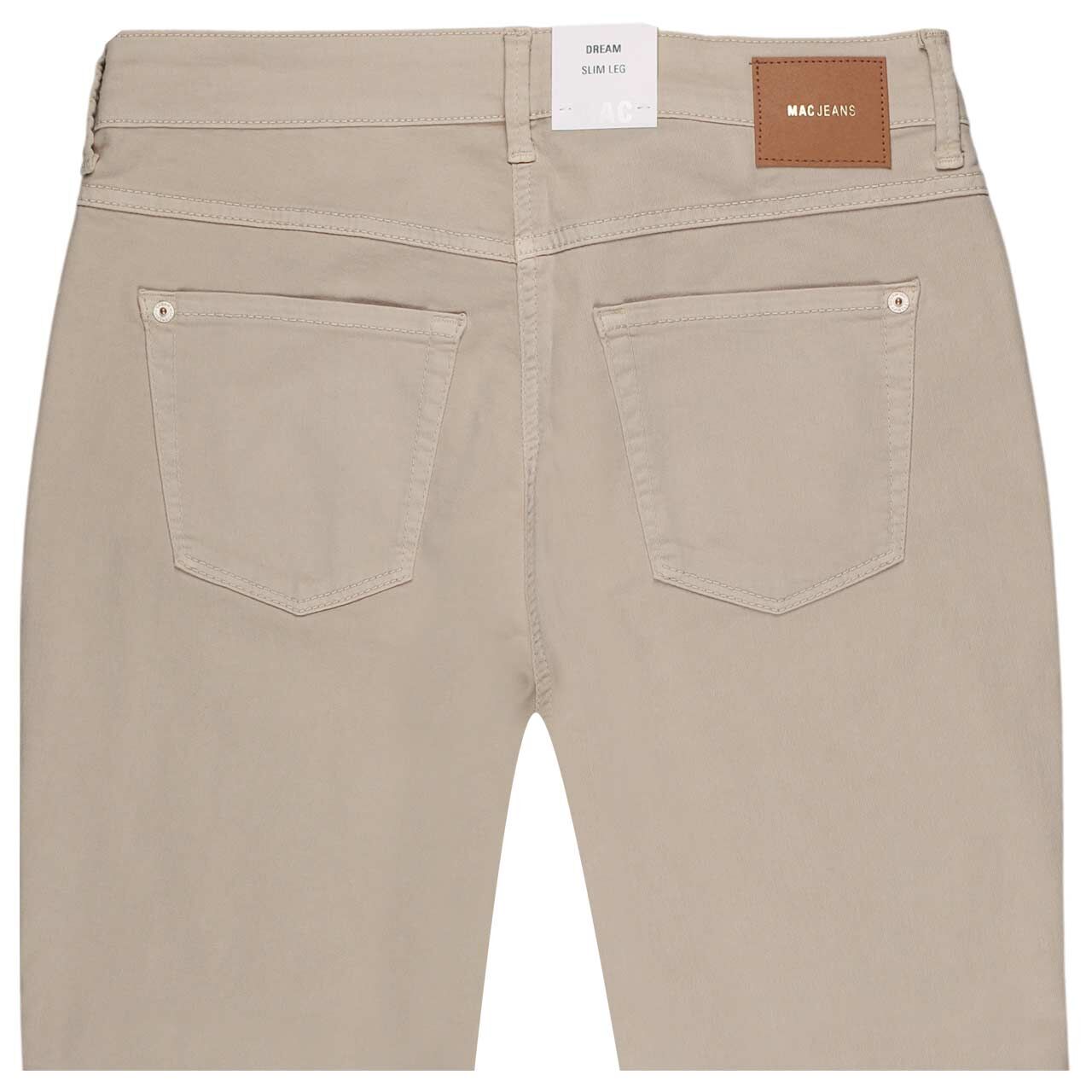 Damen 7/8 Baumwollhose Dream Summer von MAC in Hellbeige, detaillierte Rückansicht
