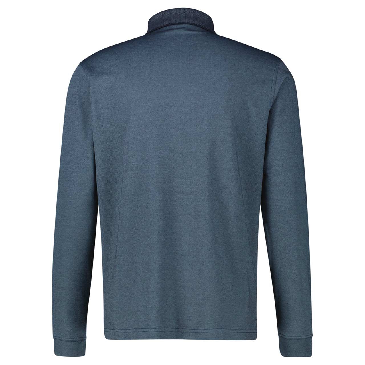 Herren Polo Langarm Shirt von Lerros in Dunkelblau, Rückansicht