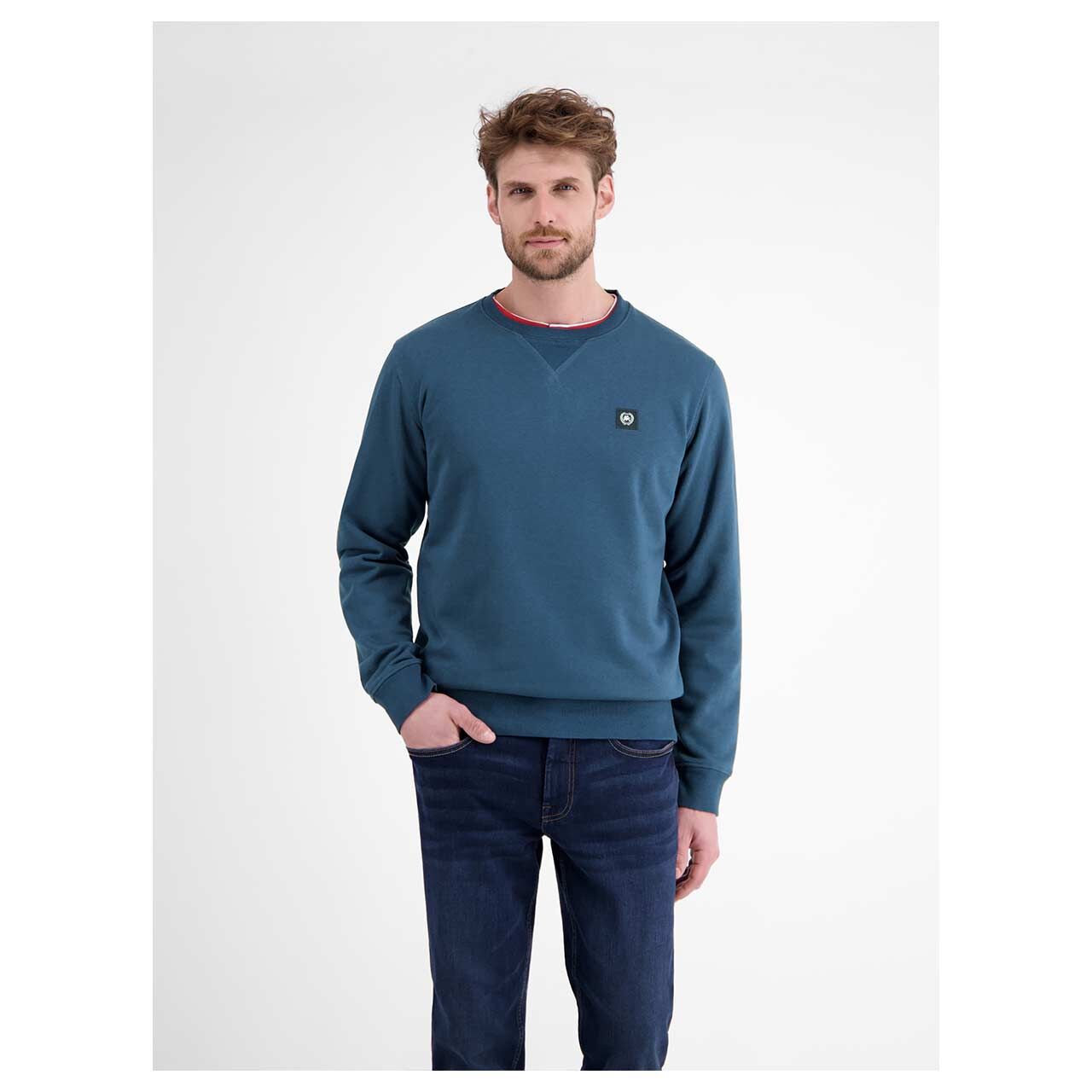Herren Sweatshirt von Lerros in Dunkelblau, Vorderansicht Model