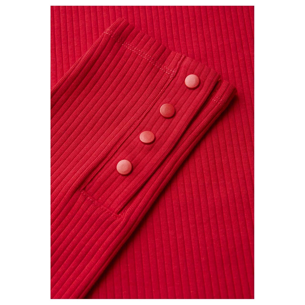 Damen Langarm Shirt Buttons at Cuffs von Street One in Rot, Detailansicht