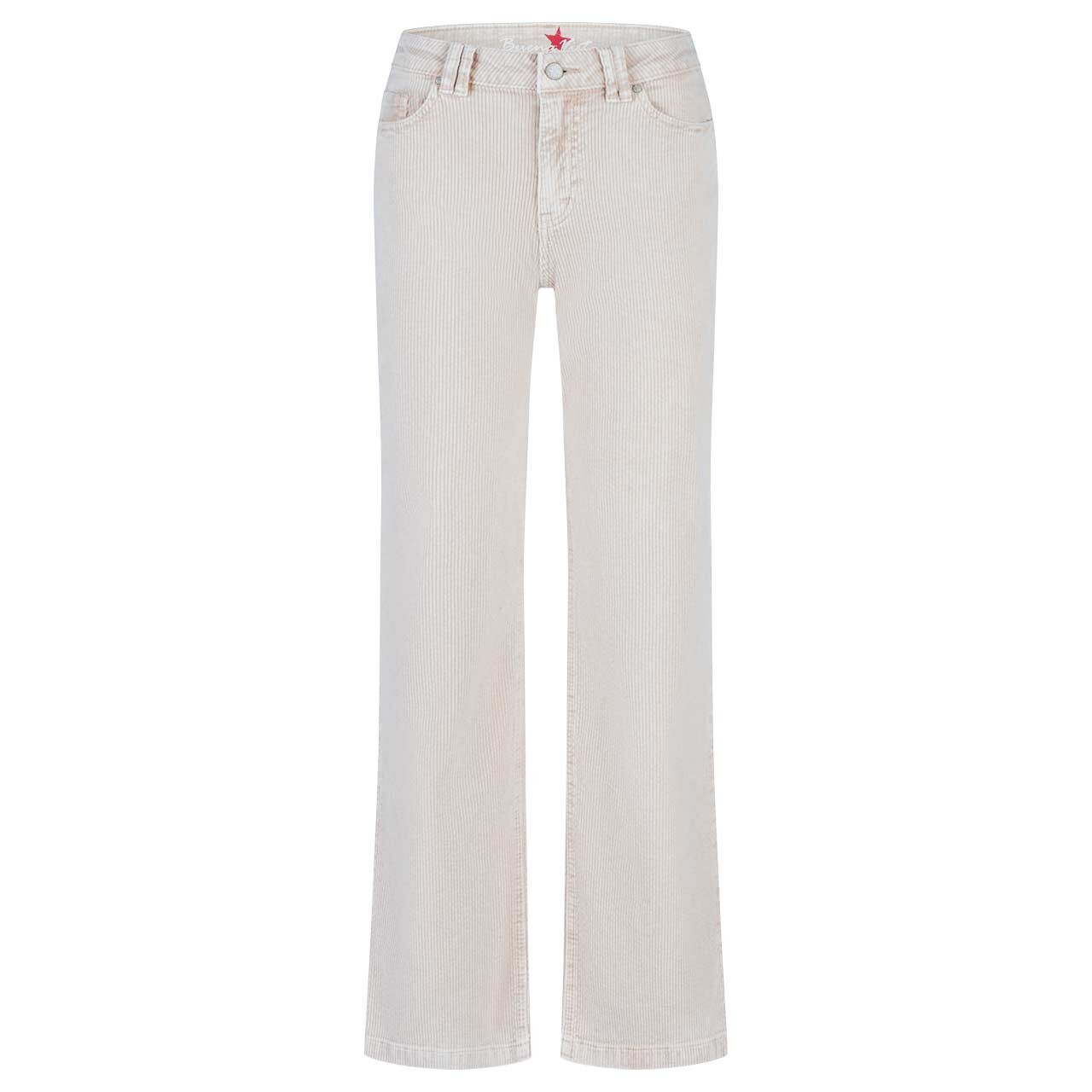 Stretch Damen Cordhose Straight Pants Corduroy von Buena Vista in Hellbeige, Vorderansicht