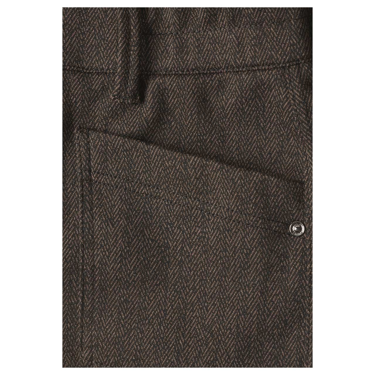 Street One Karlie Barrel Ankle Hose black coffee herringbone