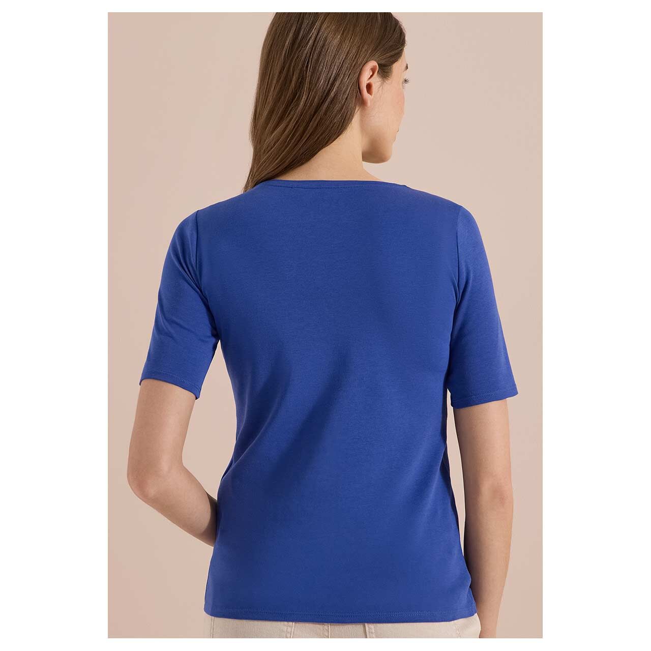 Damen T-Shirt Lena von Cecil in Blau, Rückansicht am Model