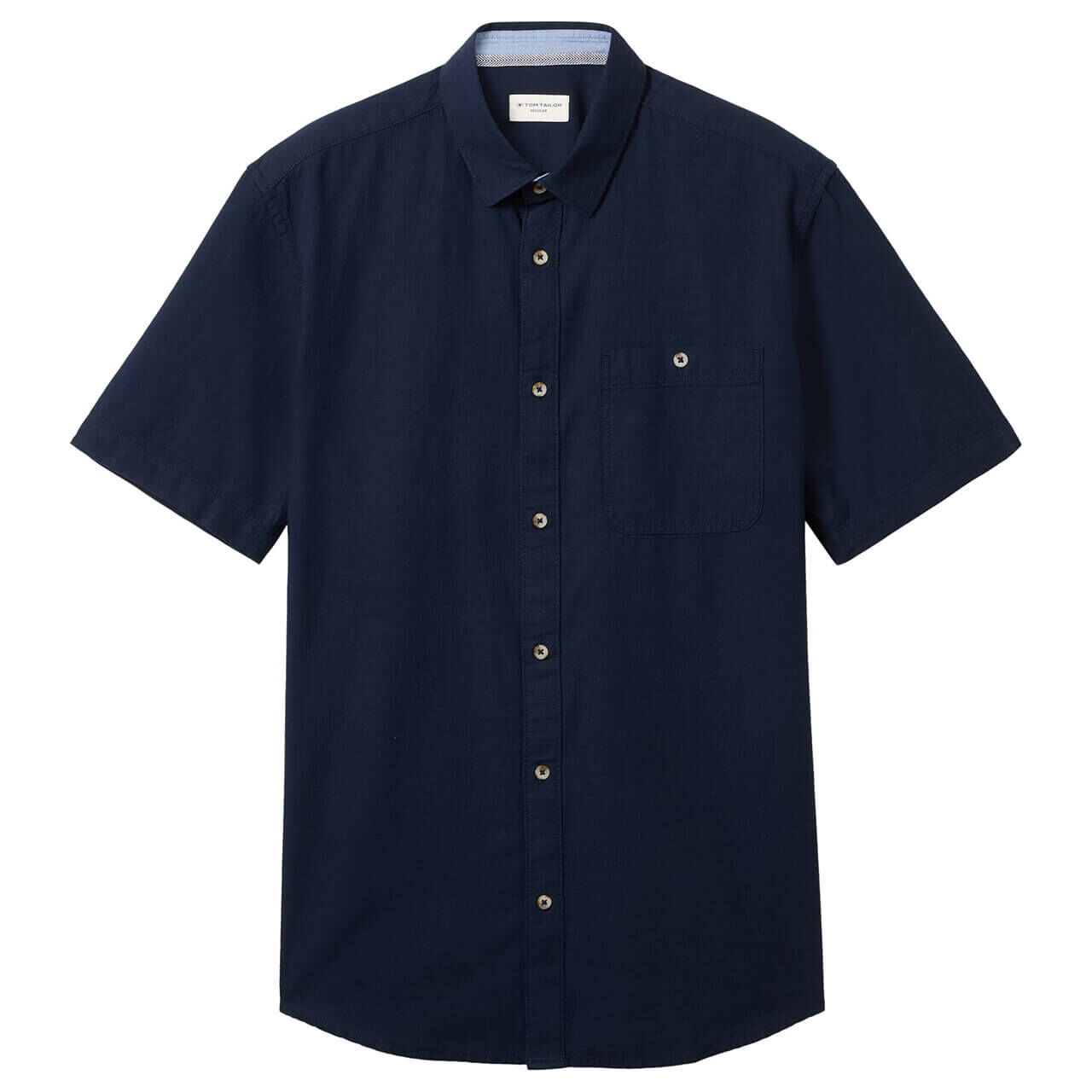 Tom Tailor Herren 1/2 Arm Hemd Slubyarn sky captain blue