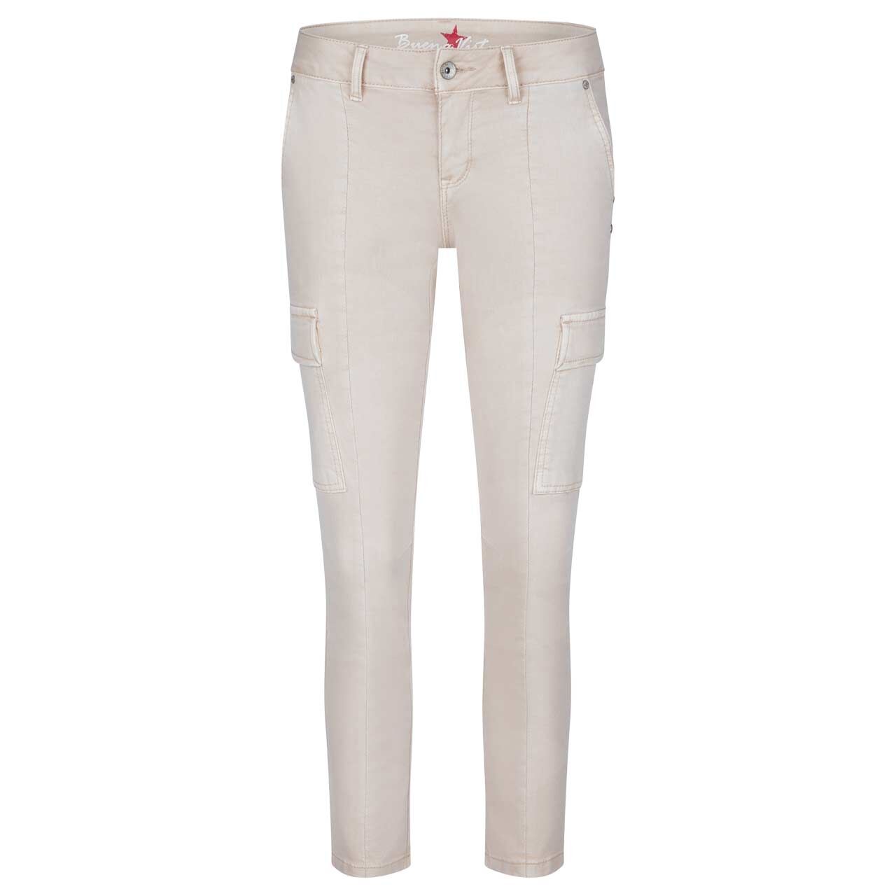 Damen Baumwollhose Cargo 7/8 Stretch Twill von Buena Vista in Hellbeige, Vorderansicht