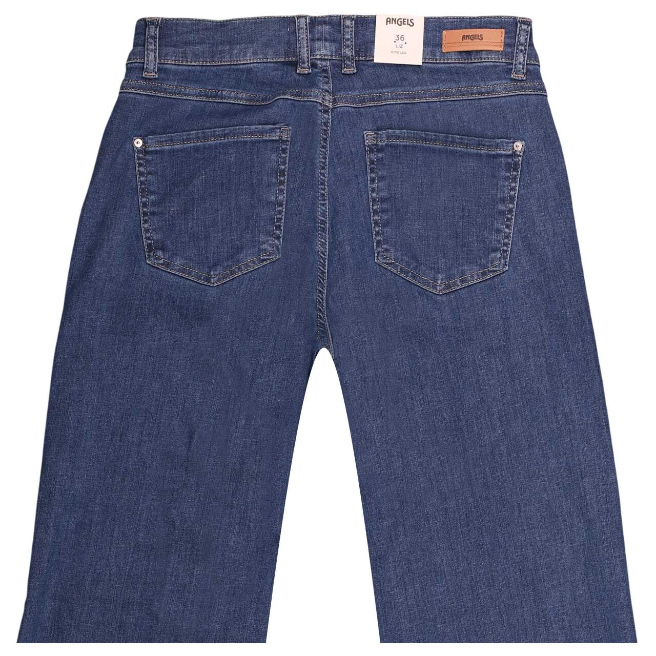 Stretch Damenjeans Liz von Angels in Blau angewaschen, detaillierte Rückansicht