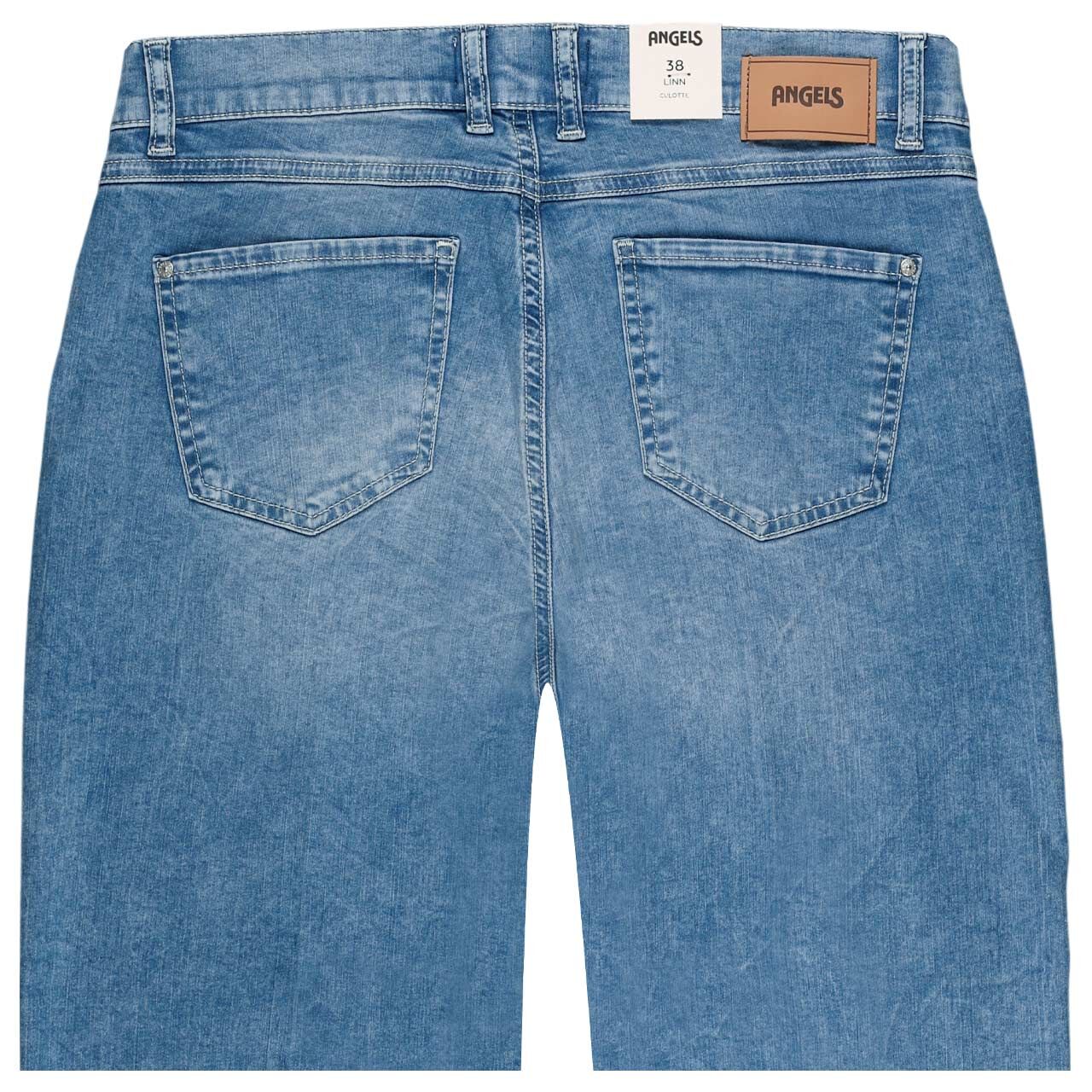 Stretch Damen 3/4 Jeans Linn von Angels in Hellblau angewaschen, detaillierte Rückansicht