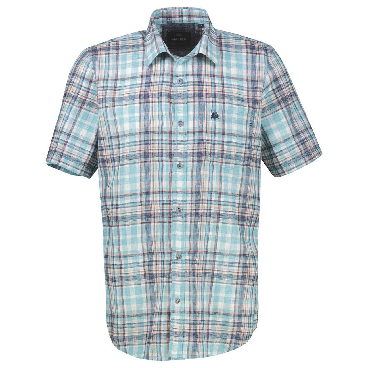 Lerros Herren 1/2 Arm Hemd reef blue check