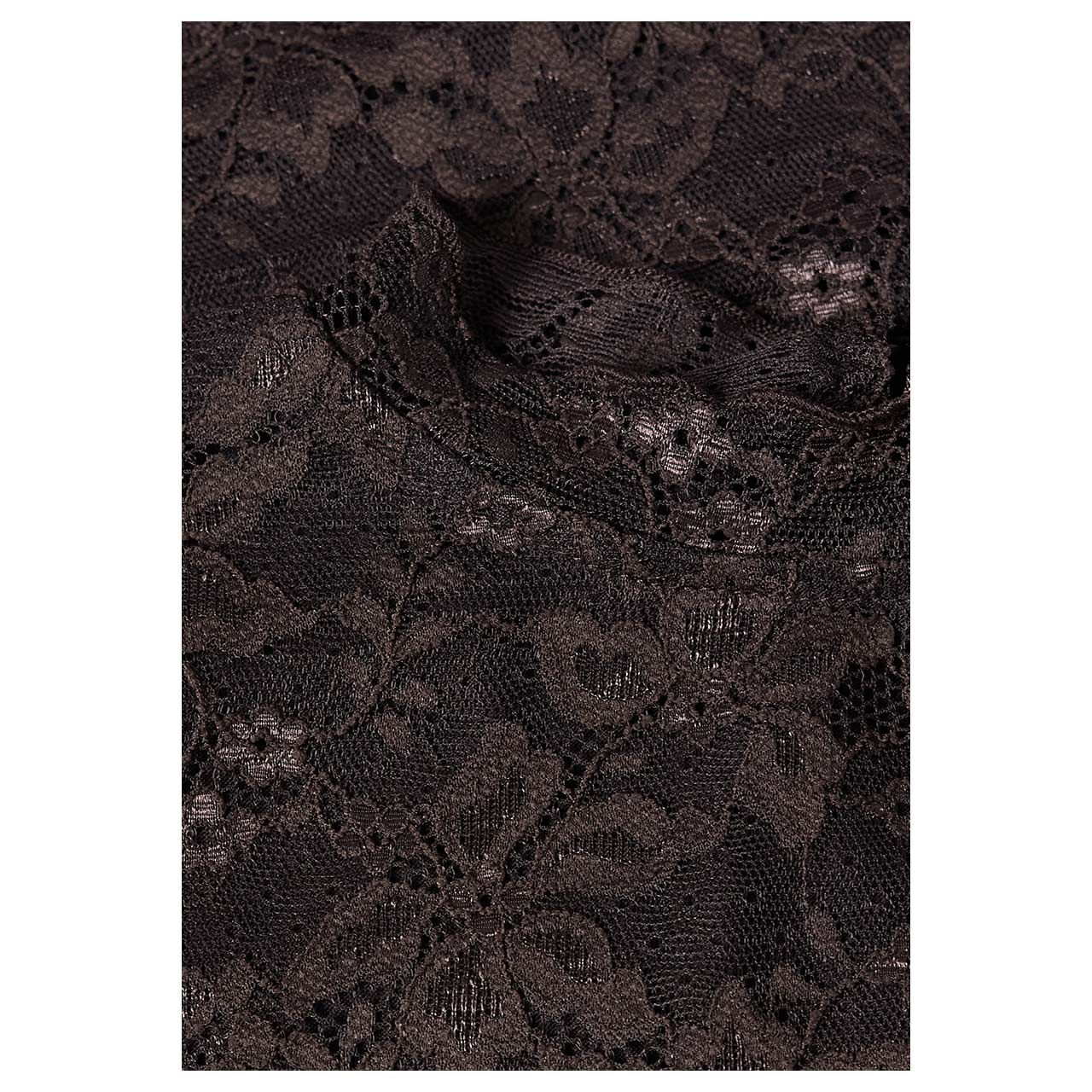 Street One Damen Langarm Shirt Lace Turtle Neck black coffee