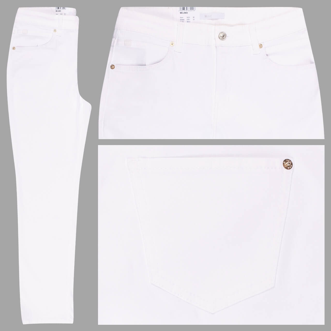 MAC Melanie Jeans white golden details