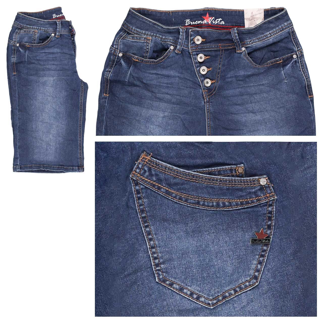 Buena Vista Malibu-Short Stretch Denim Jeans mid stone