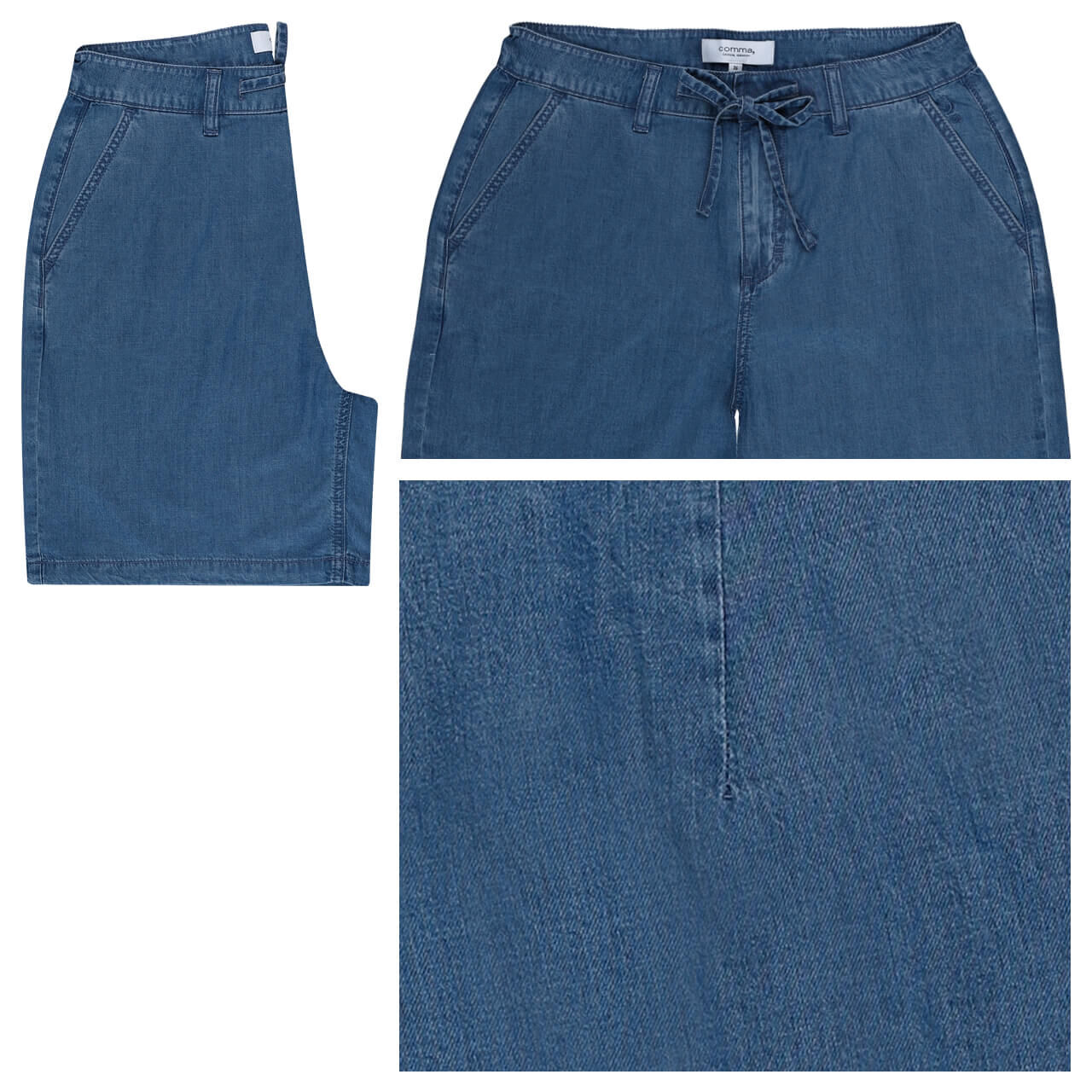 Comma Damen Jeans Shorts blue