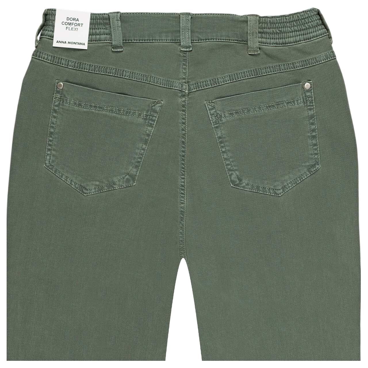 Damenjeans Dora von Anna Montana in Olivgrün, detaillierte Rückansicht