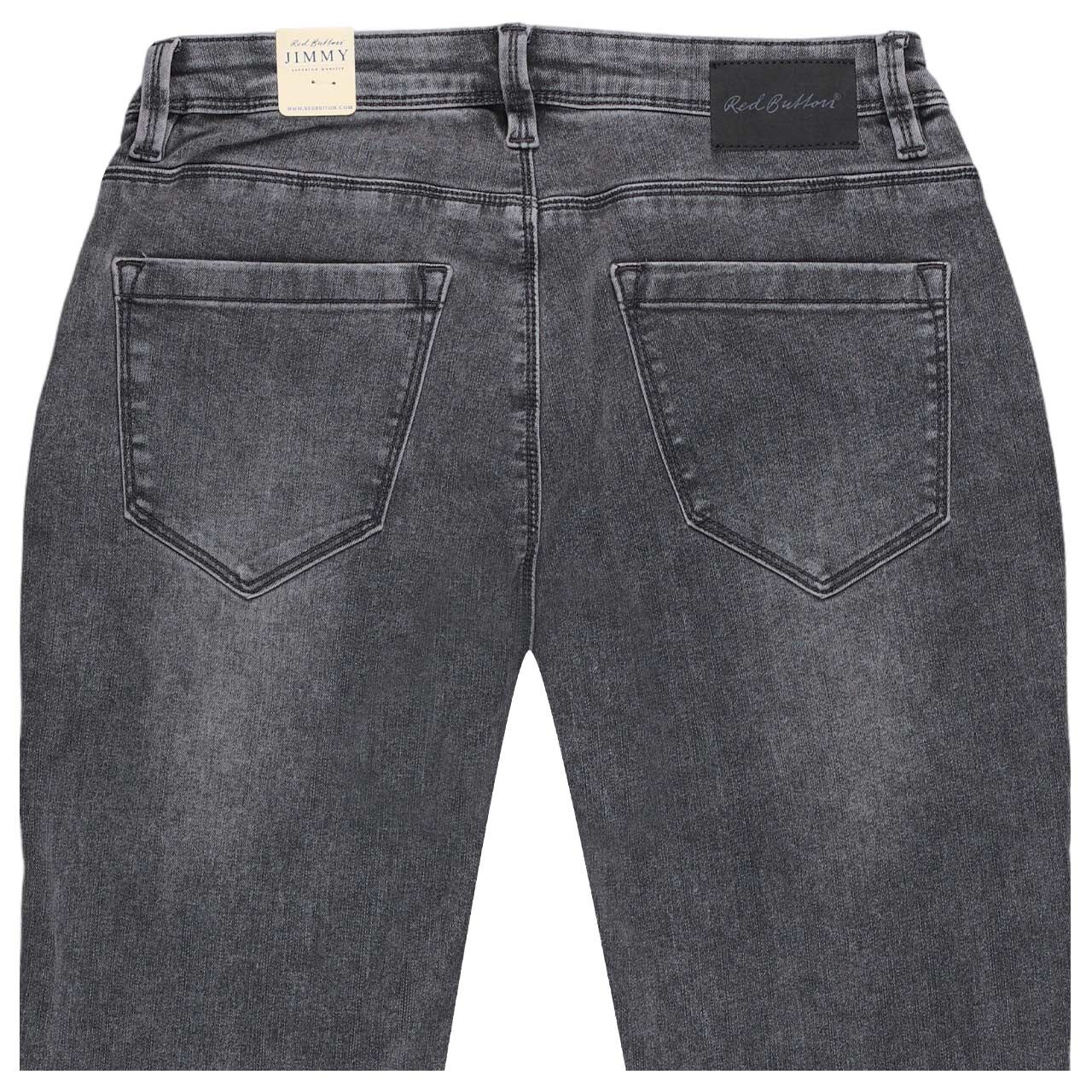 Damenjeans Jimmy von Red Button in Grau angewaschen, detaillierte Rückansicht