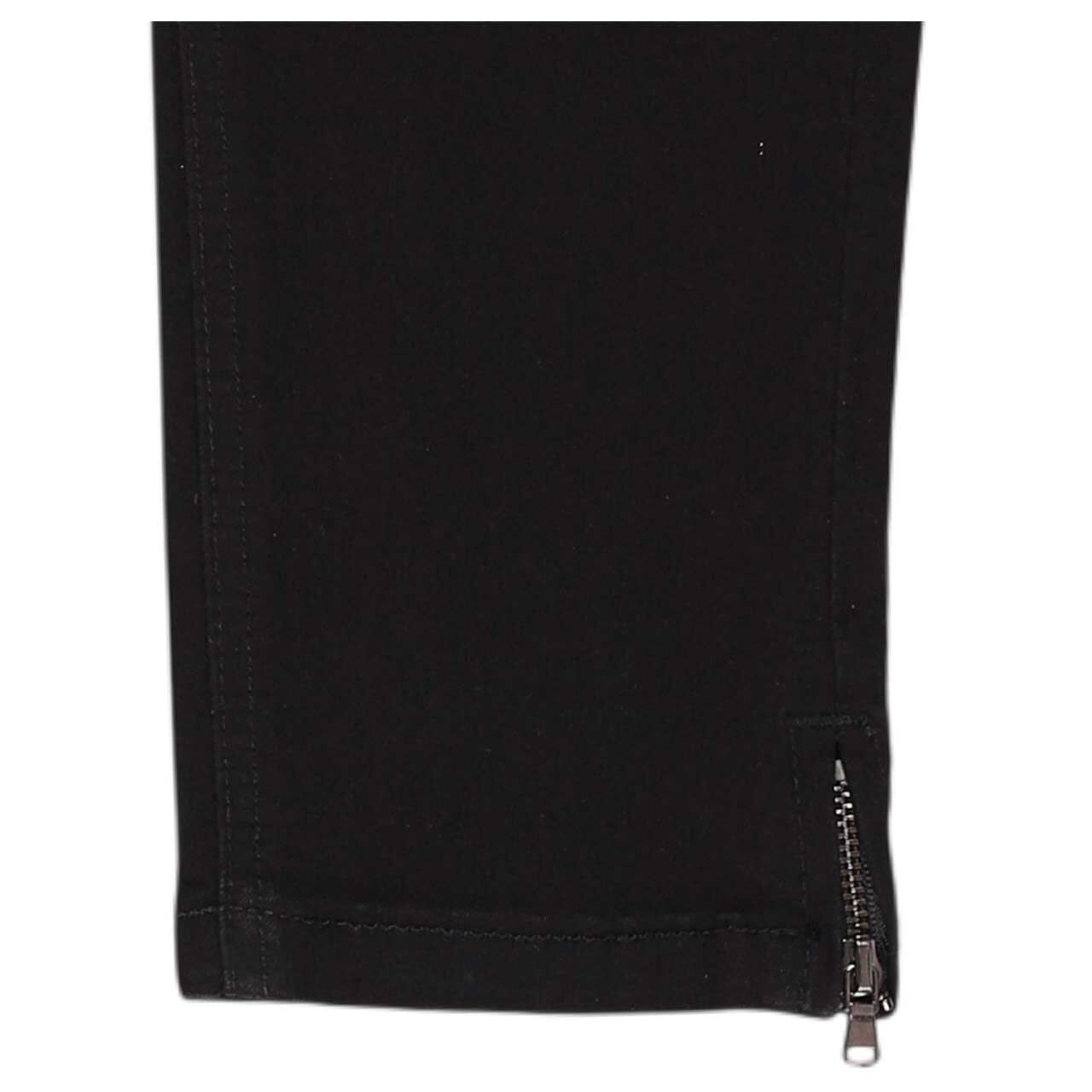 Damen Baumwollhose Italy V 7/8 Stretch Twill von Buena Vista in Schwarz, detaillierte Saumansicht