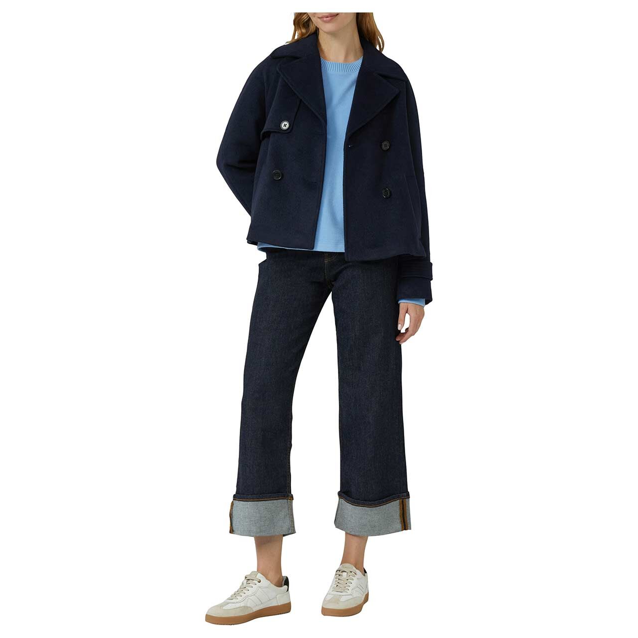 s.Oliver Damen Pullover in Hellblau, Ganzkörperansicht am Model