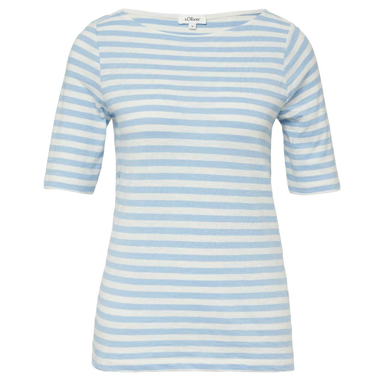 s.Oliver Damen T-Shirt pastel blue stripes