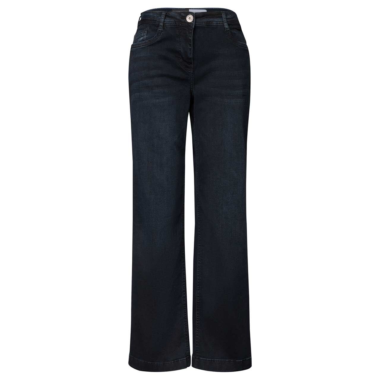Cecil Neele Wideleg Jeans blue black used wash