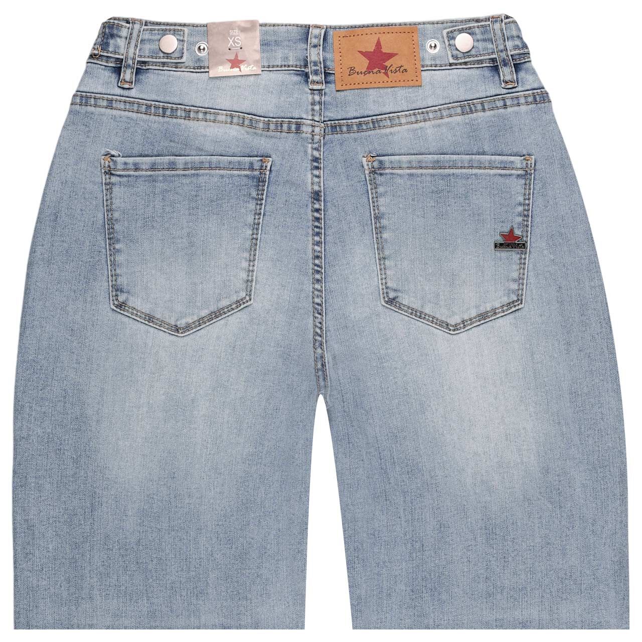 Damenjeans Wide Leg AW Stretch Denim von Buena Vista in Hellblau angewaschen, detaillierte Rückansicht