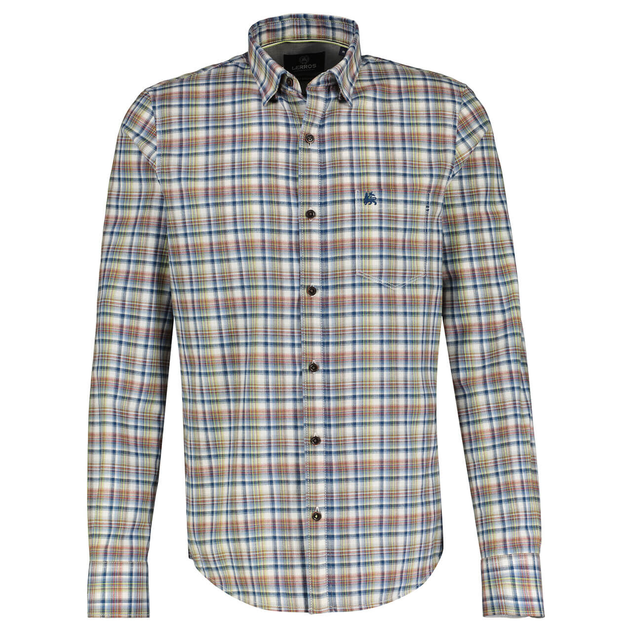 Lerros Herren Langarm Hemd fog white check Lerros Herren Langarm Hemd fog white check