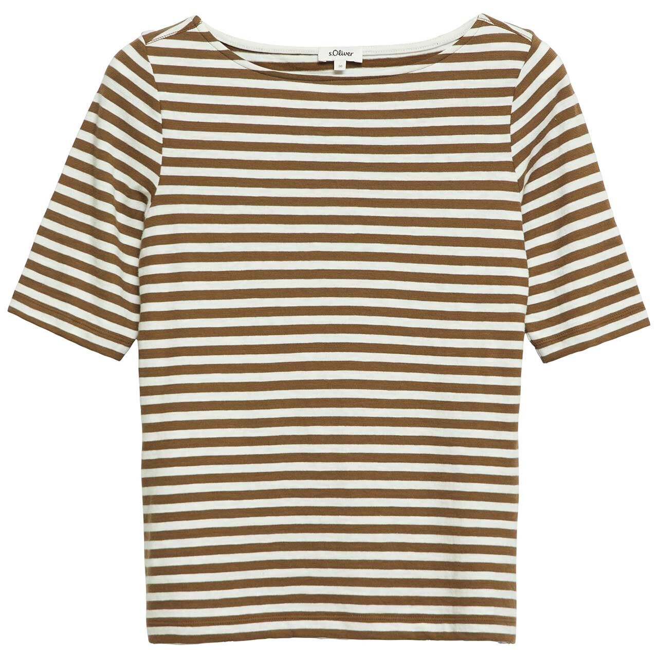 s.Oliver Damen T-Shirt teak brown stripes