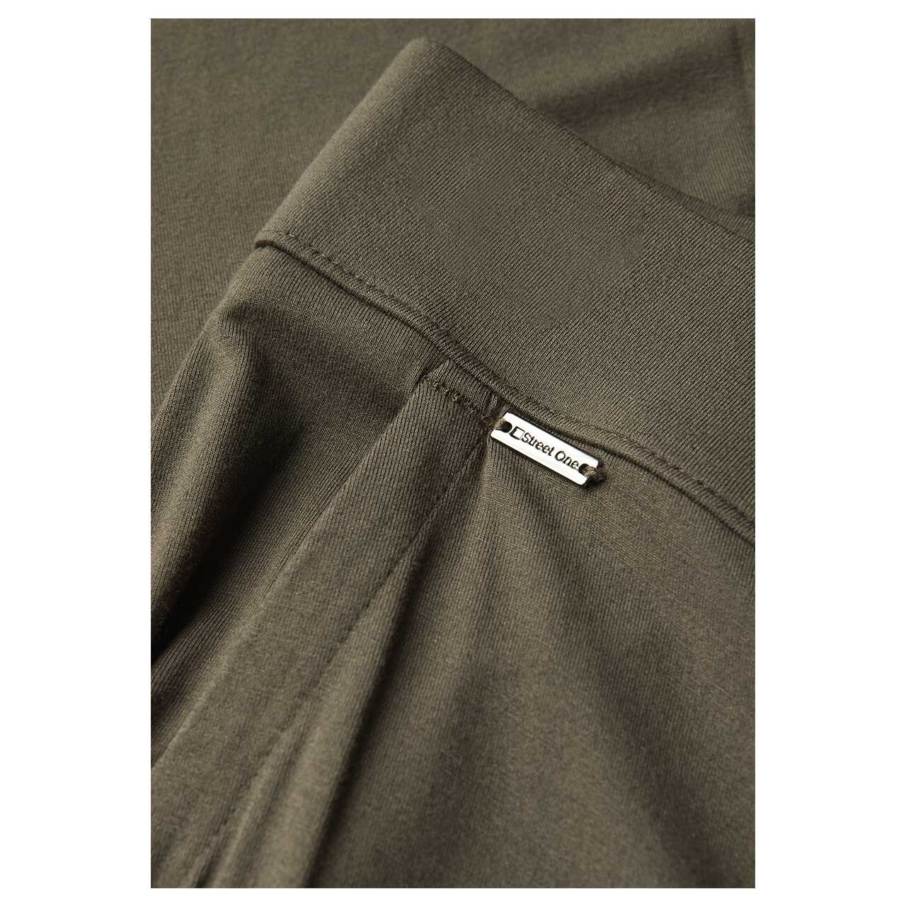 Stretch Damen 7/8 Hose Emee Wide Leg von Street One in Braun, Detailansicht Logo