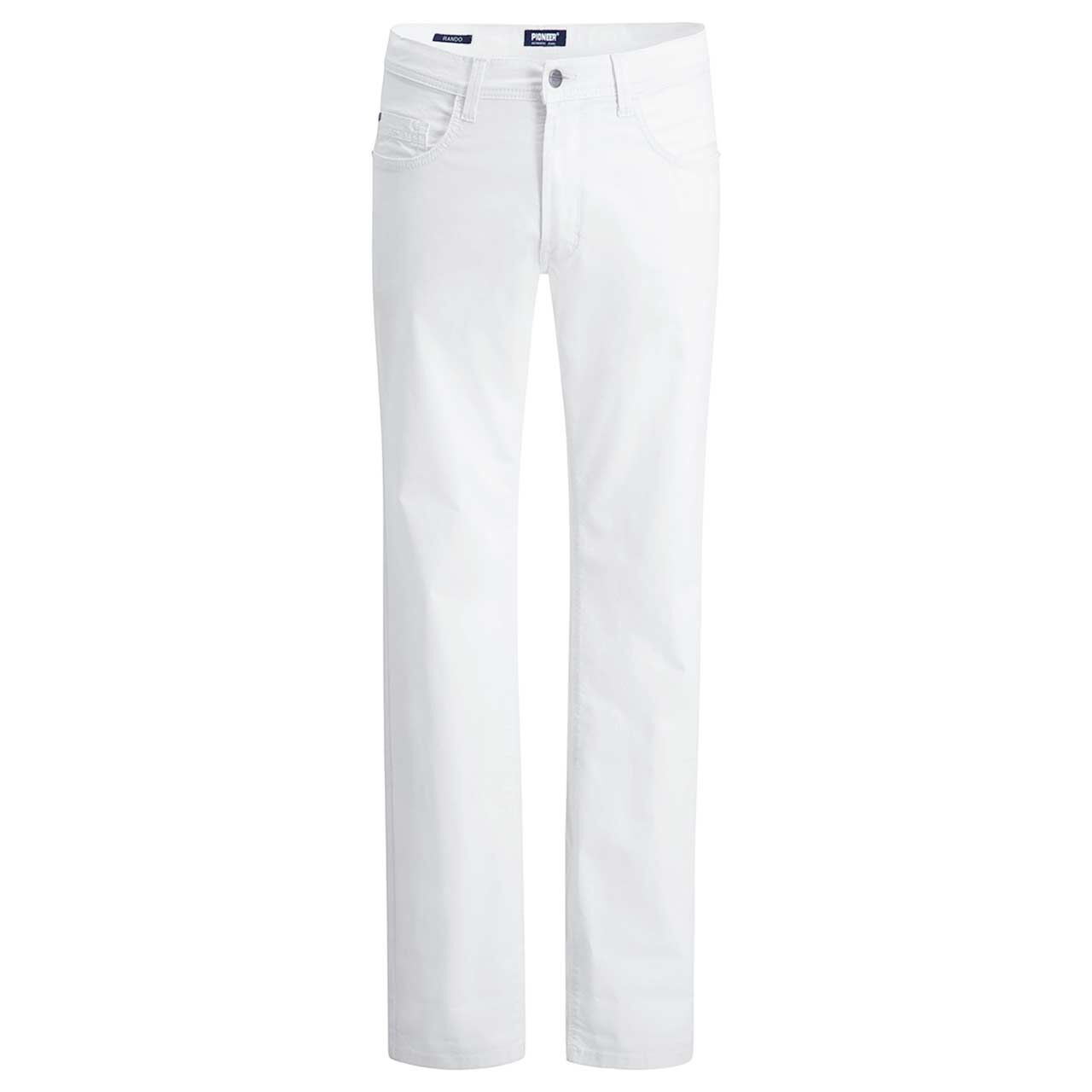 Stretch Herren Baumwollhose Rando in Weiß von Pioneer, Vorderansicht