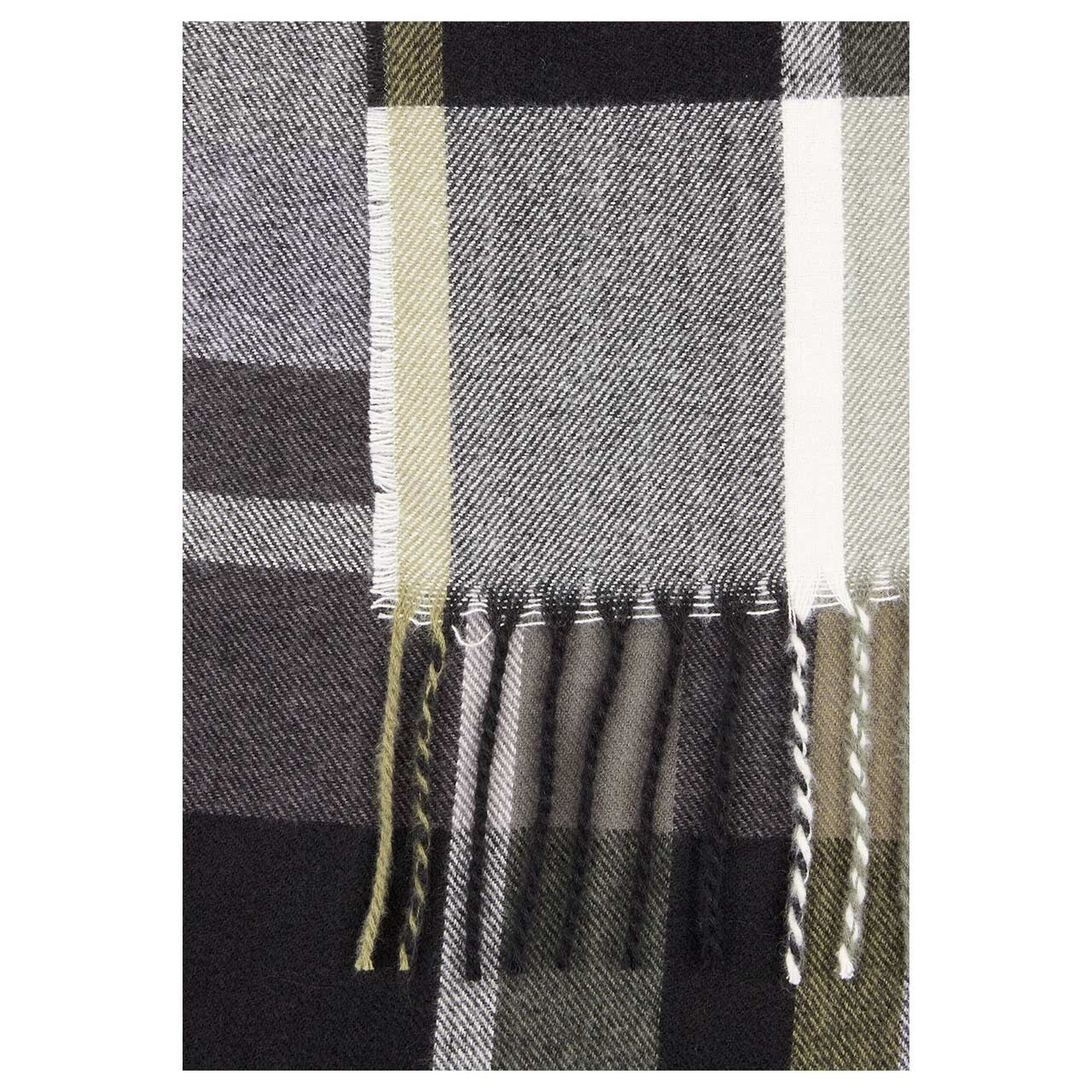 Damen Schal von Camel active in Lila kariert, Detailansicht Fransen