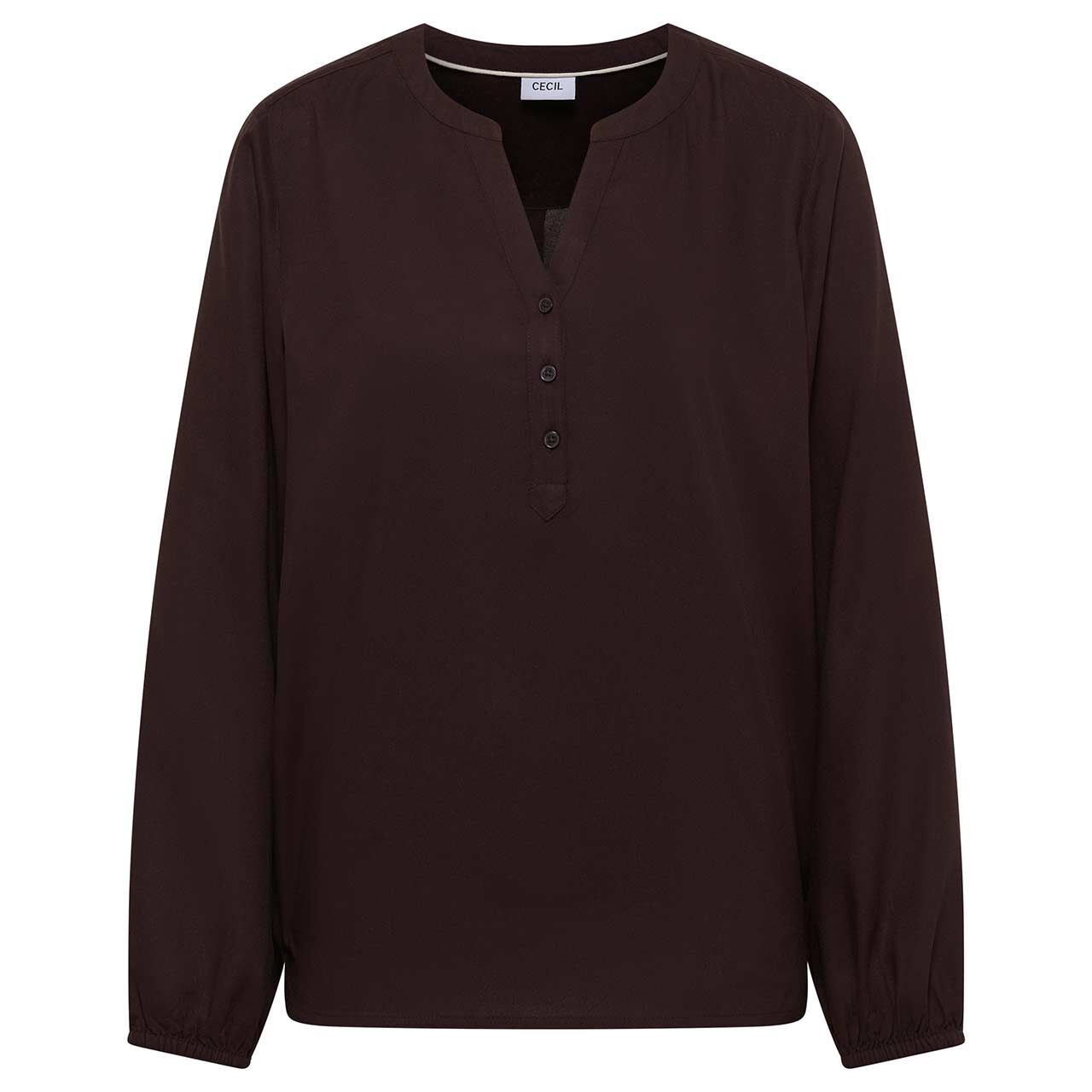 Cecil Damen Langarm Bluse Solid beaujolais tartufo brown