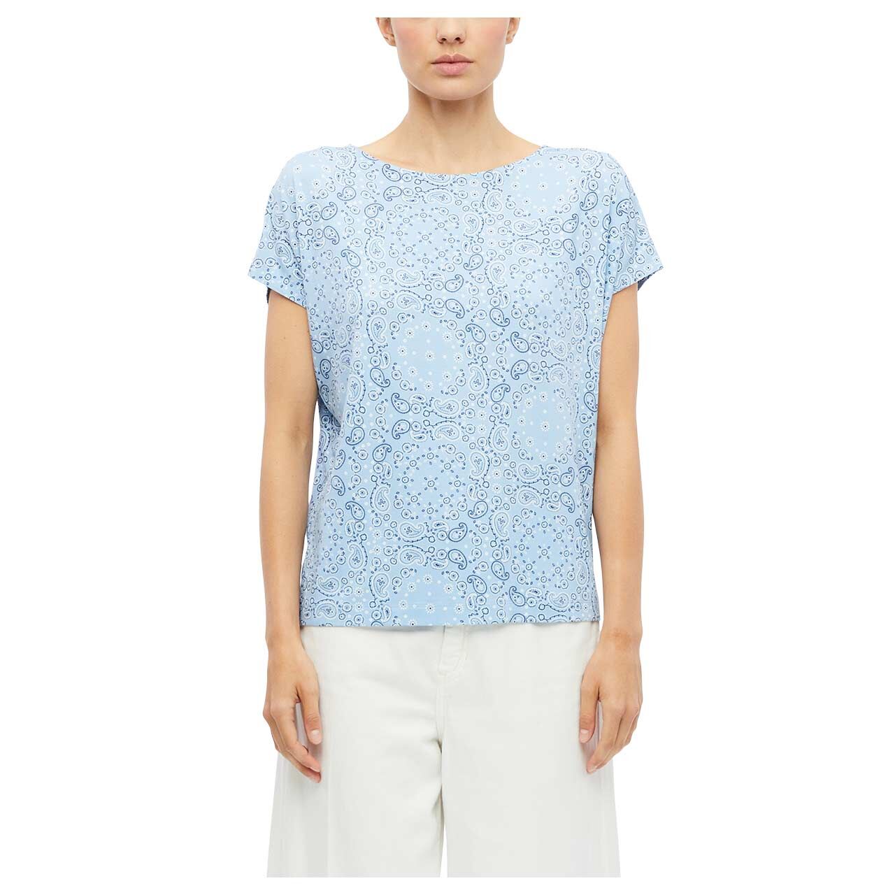 s. Oliver Damen T-Shirt in Hellblau mit Print, Vorderansicht