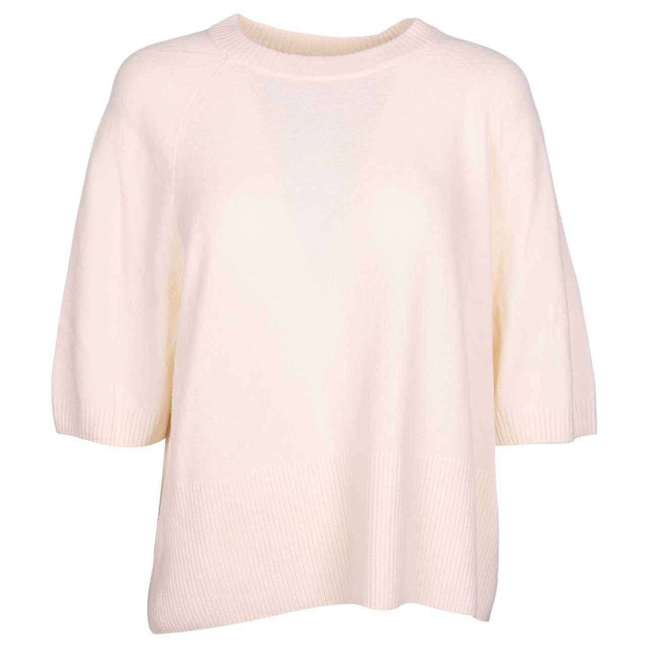 Comma Damen Kurzarm Pullover creme