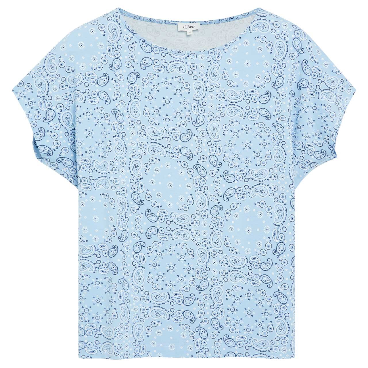 s.Oliver Damen T-Shirt coastal blue allover print