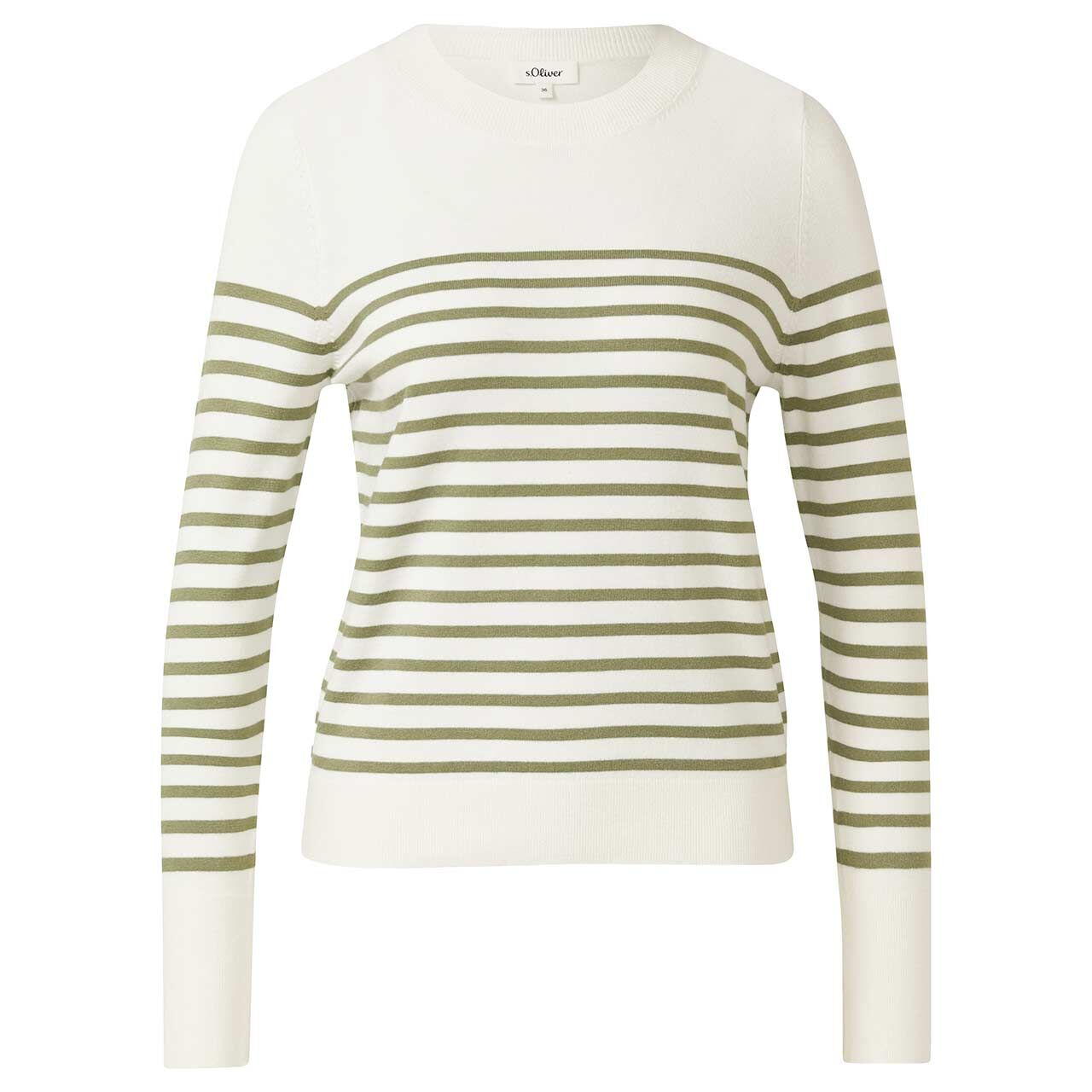 s.Oliver Damen Pullover army green stripes