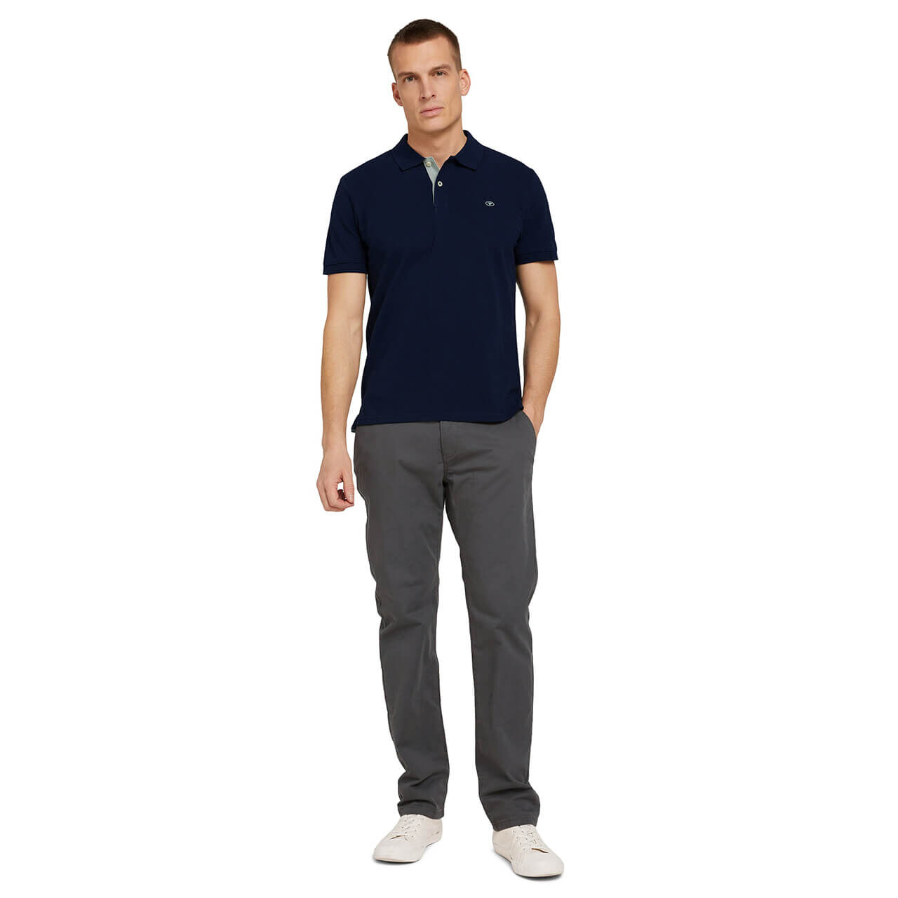 Tom Tailor Herren Piqué Poloshirt contrast sky captain blue