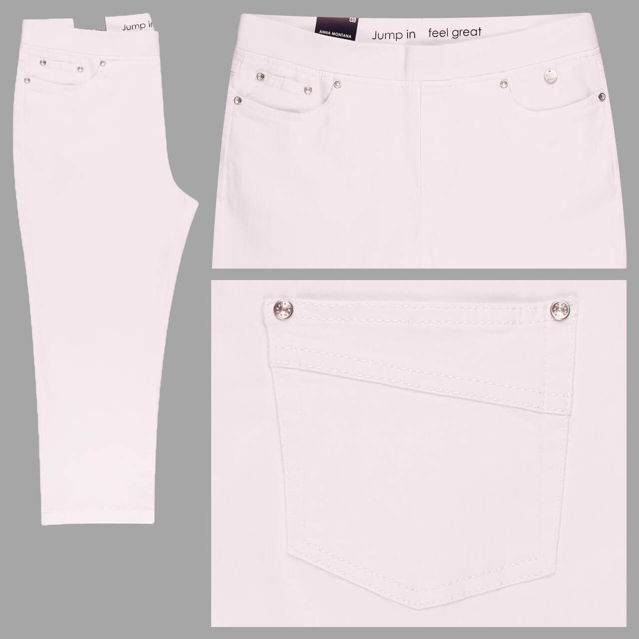 Anna Montana Angelika Röhre Jump in 3/4 Jeans white Anna Montana Angelika Röhre Jump in 3/4 Jeans white