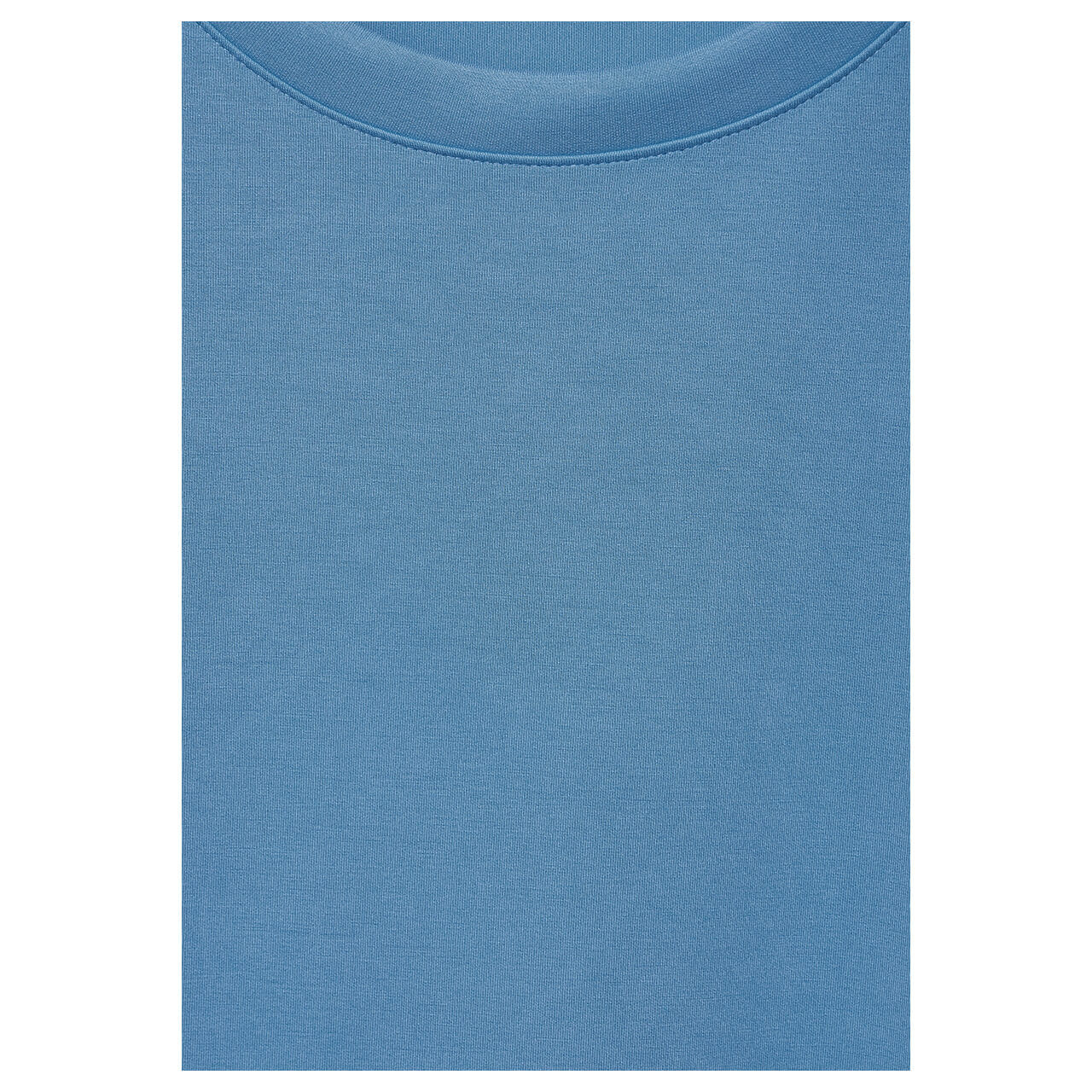 Street One Damen Kurzarm Sweatshirt Silk Look marina blue