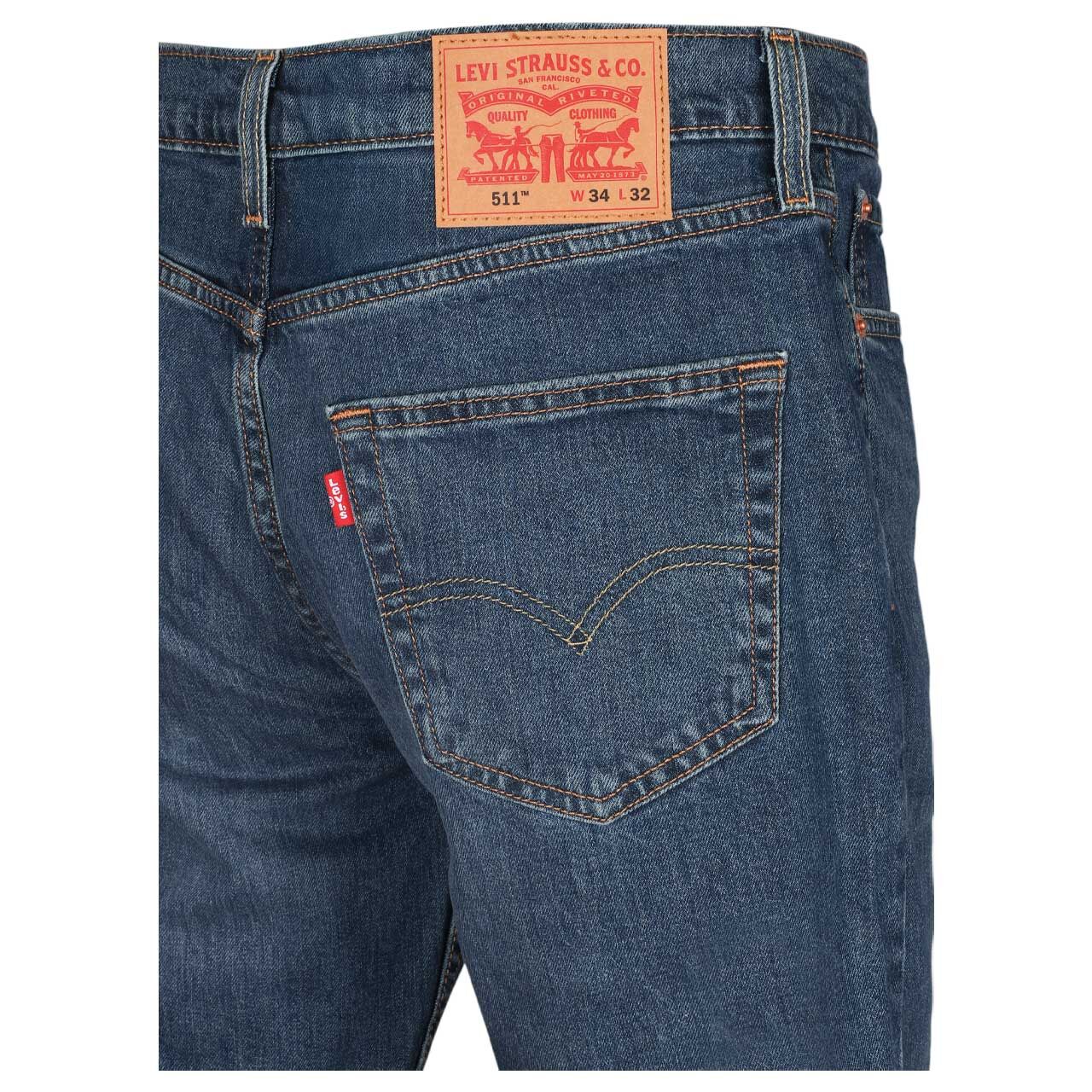 Herren Jeans 511™ von Levi's® in Blau angewaschen, Detailbild Gesäßtasche