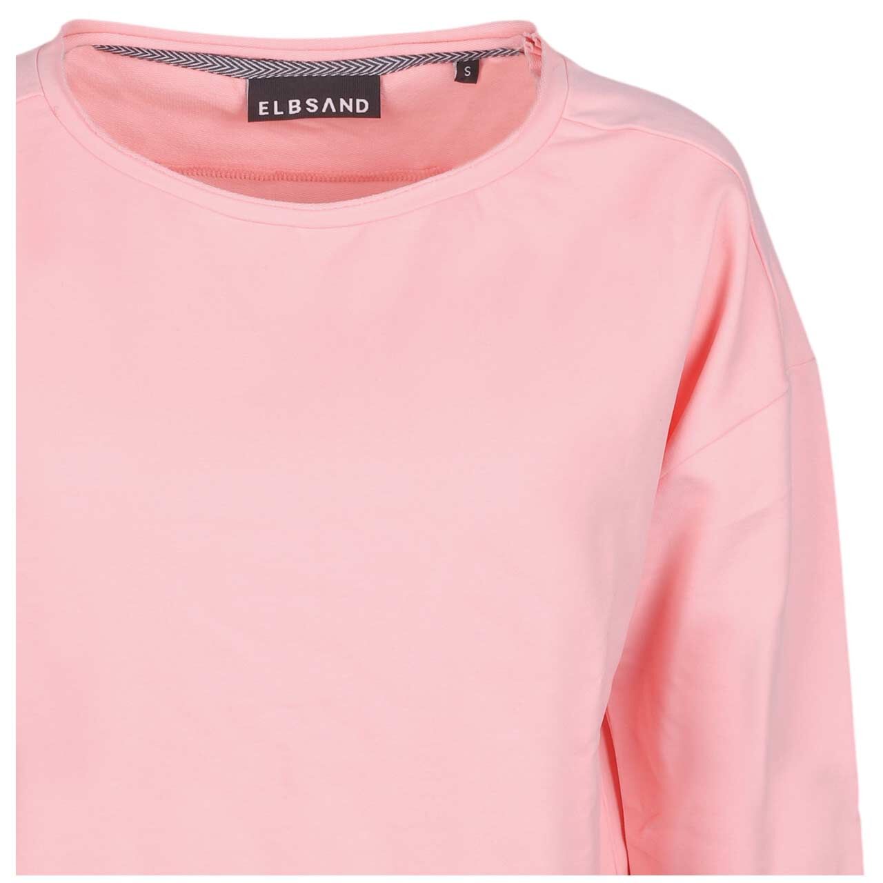 Damen Sweatshirt Ritva von Elbsand in Rosa, detaillierte Vorderansicht