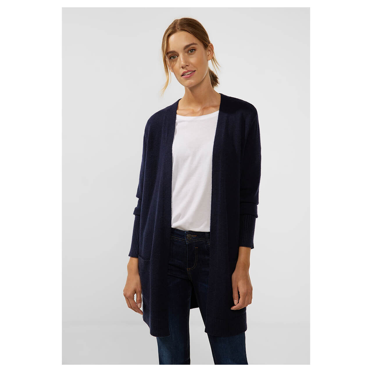 Street One Basic Cardigan Strickjacke deep blue