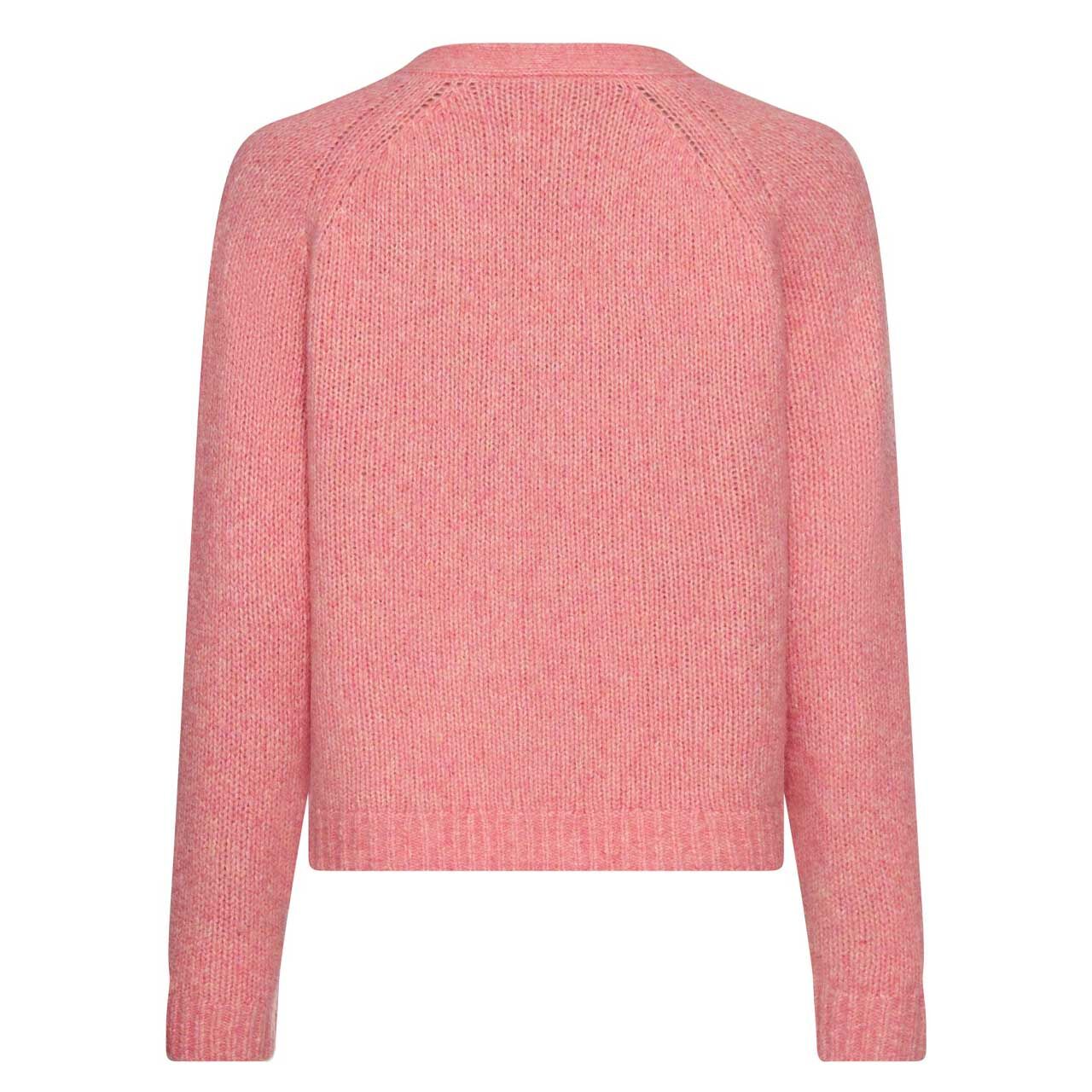 Damen Strickjacke von Camel active in Pink meliert, Rückansicht