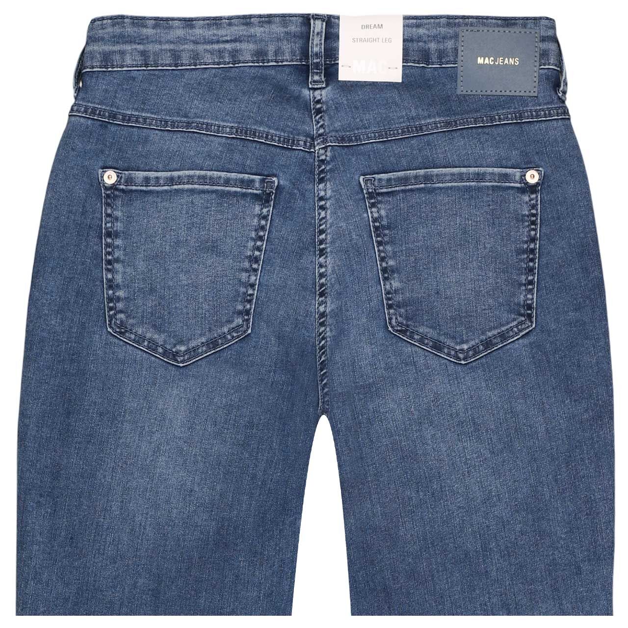Stretch Damen 7/8 Jeans Dream Cropped von MAC in Blau angewaschen, detaillierte Rückansicht