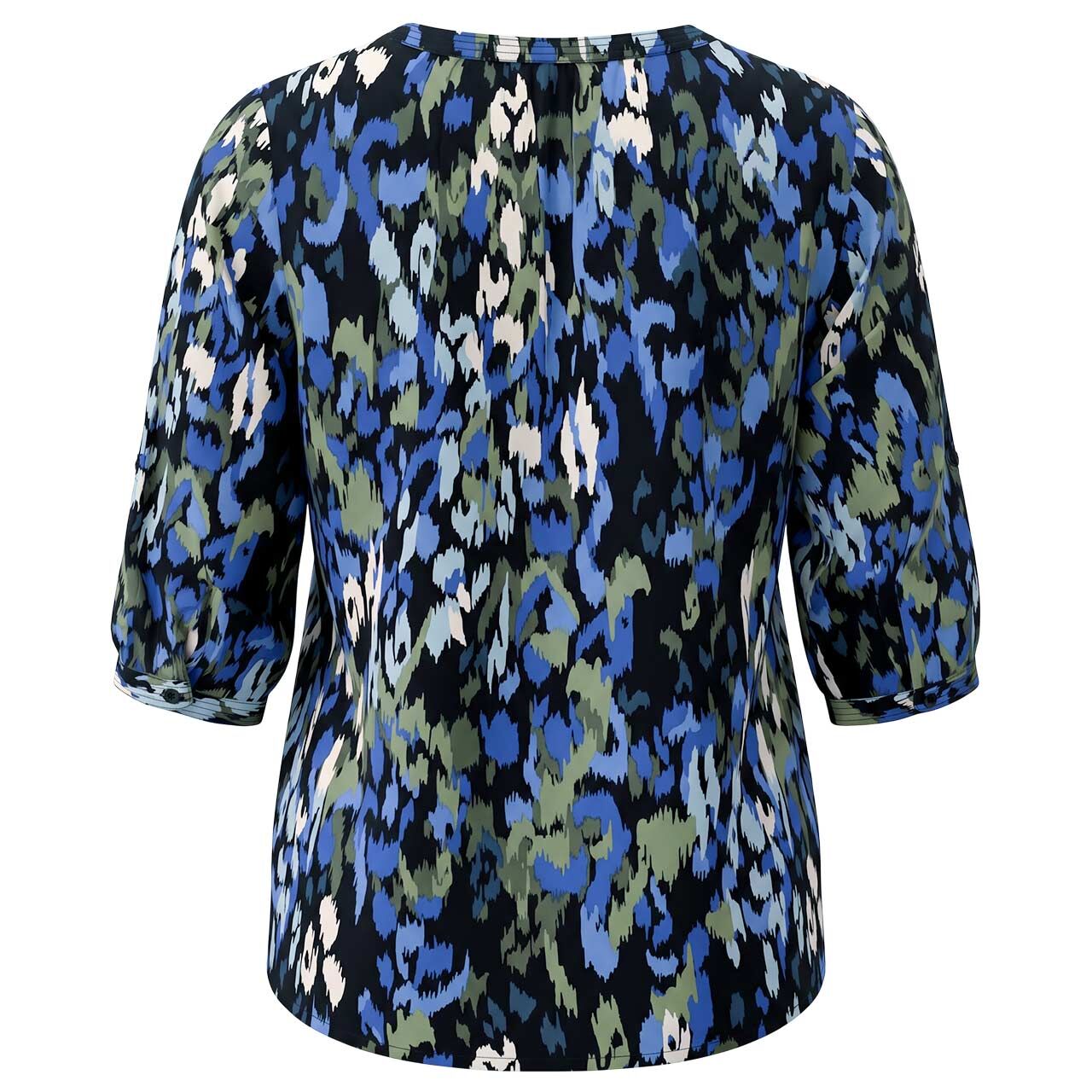 Damen 3/4 Arm Bluse von Cecil in Dunkelblau mit Print, Rückansicht