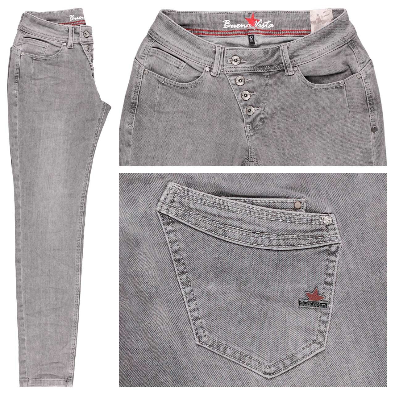Buena Vista Malibu Cropped Stretch Denim Ankle Jeans faded grey